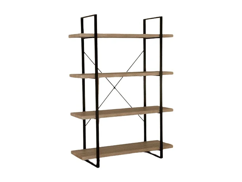 Étagère industrielle SHELVES – 4 niveaux – Bois et métal – Design loft tendance