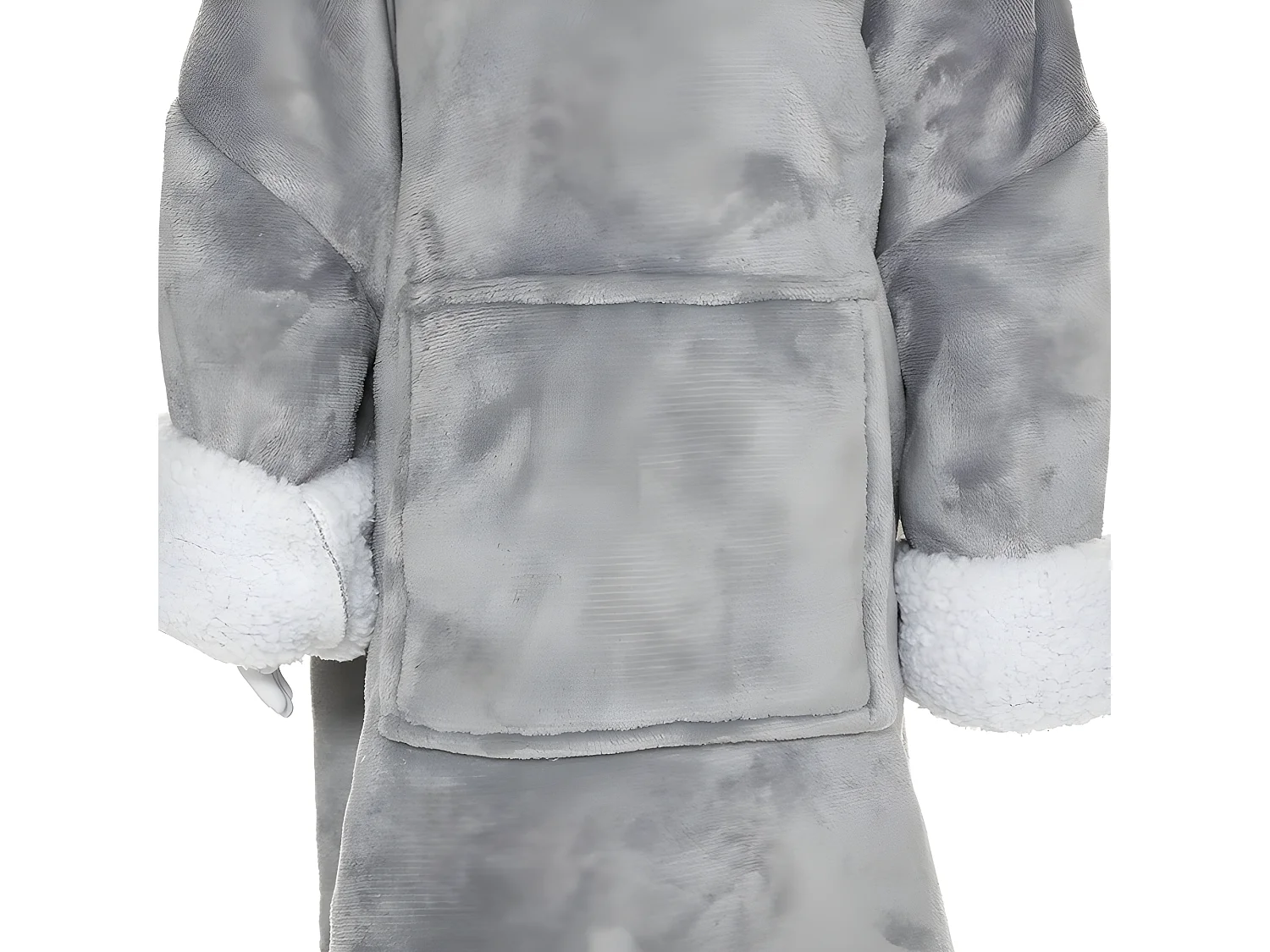 Plaid Sweat Capuche Enfant "Ours" 60x95cm Gris