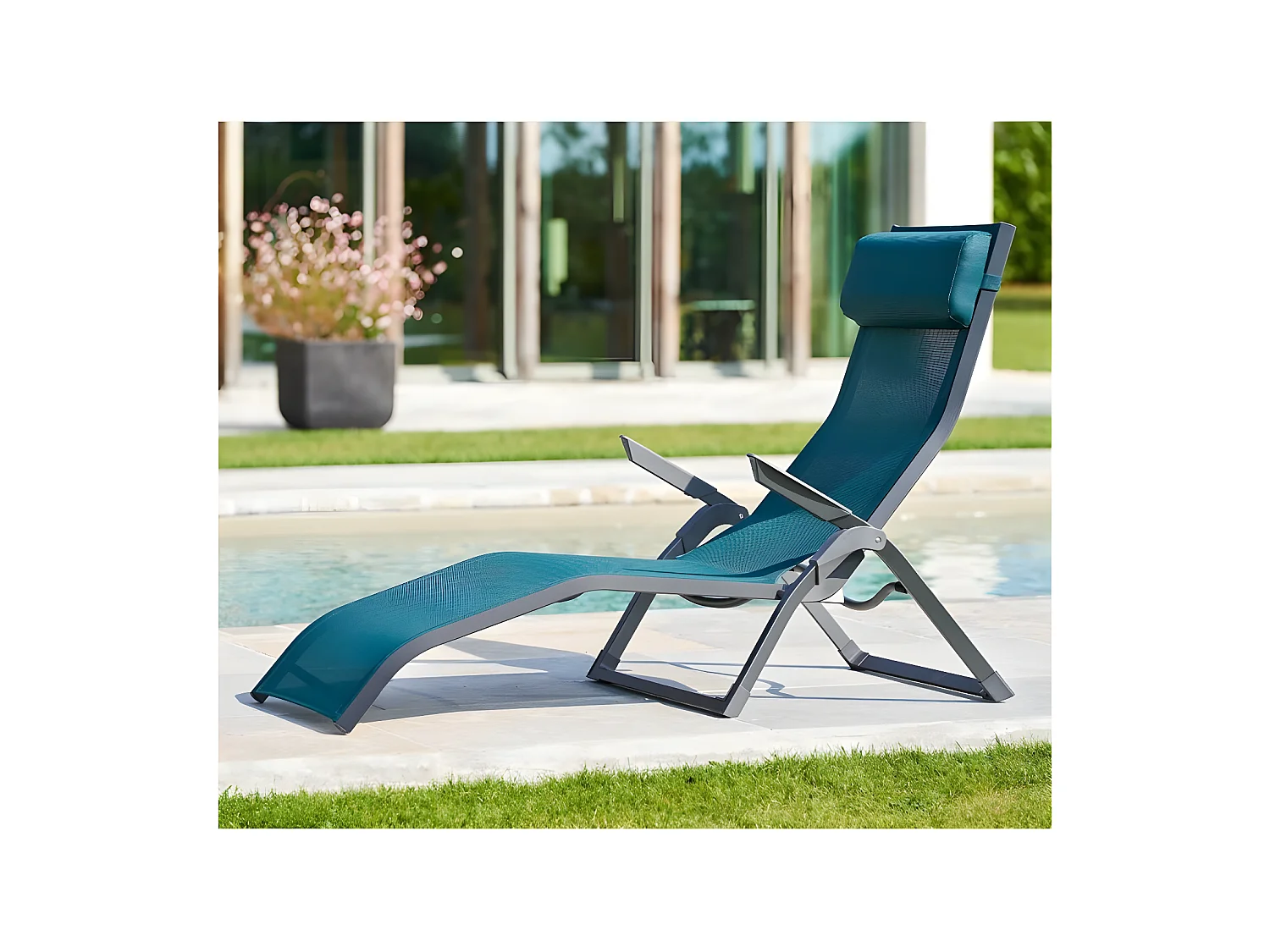 Transat 2 positions bleu canard / graphite Decima Hespéride