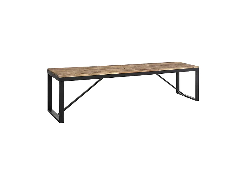 Banc en Bois "Edena" 170cm Noir & Naturel