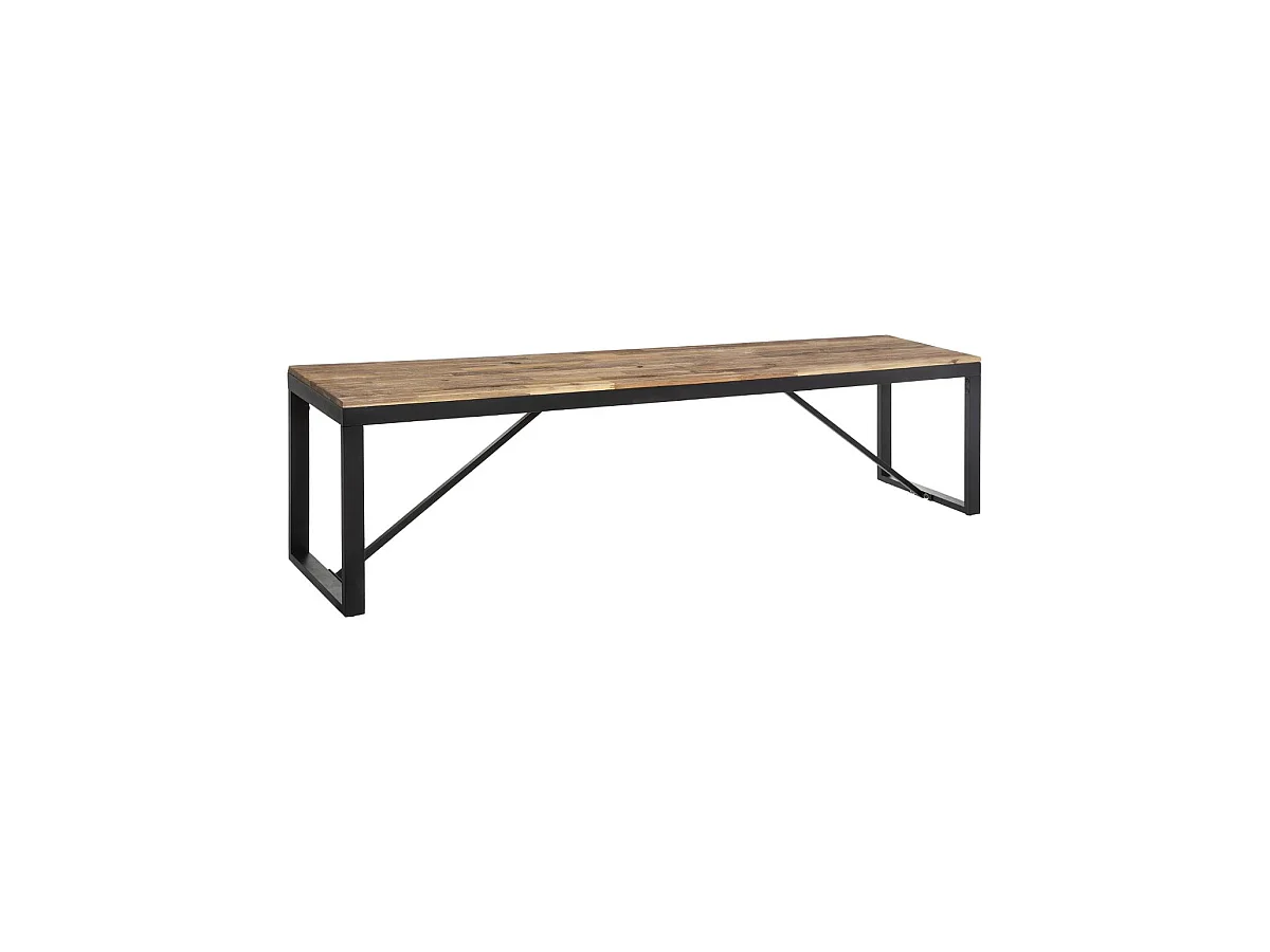 Banc en Bois "Edena" 170cm Noir & Naturel