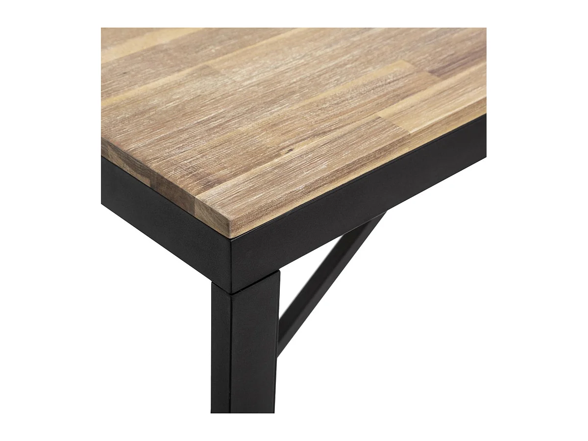 Banc en Bois "Edena" 170cm Noir & Naturel