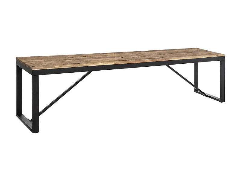 Banc en Bois "Edena" 170cm Noir & Naturel