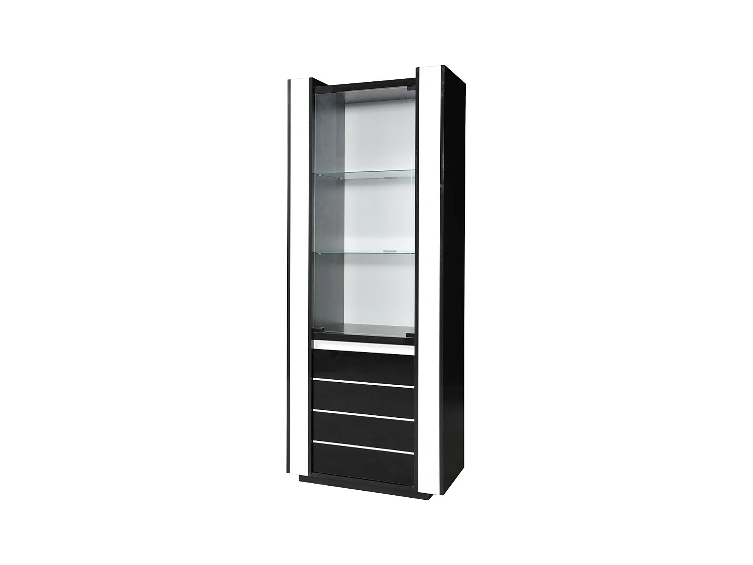 Vitrine petit modèle LINA noire et blanche avec LED