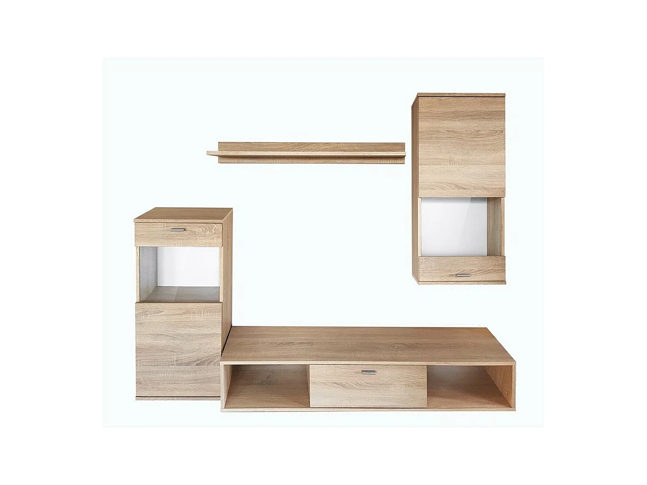 Wandmeubel voor TV LEA design in sonoma eikenkleur. Zwevend meubel voor de woonkamer