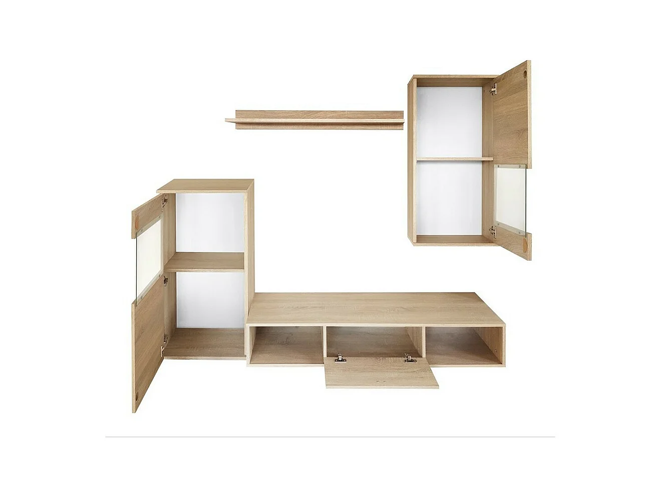 Wandmeubel voor TV LEA design in sonoma eikenkleur. Zwevend meubel voor de woonkamer