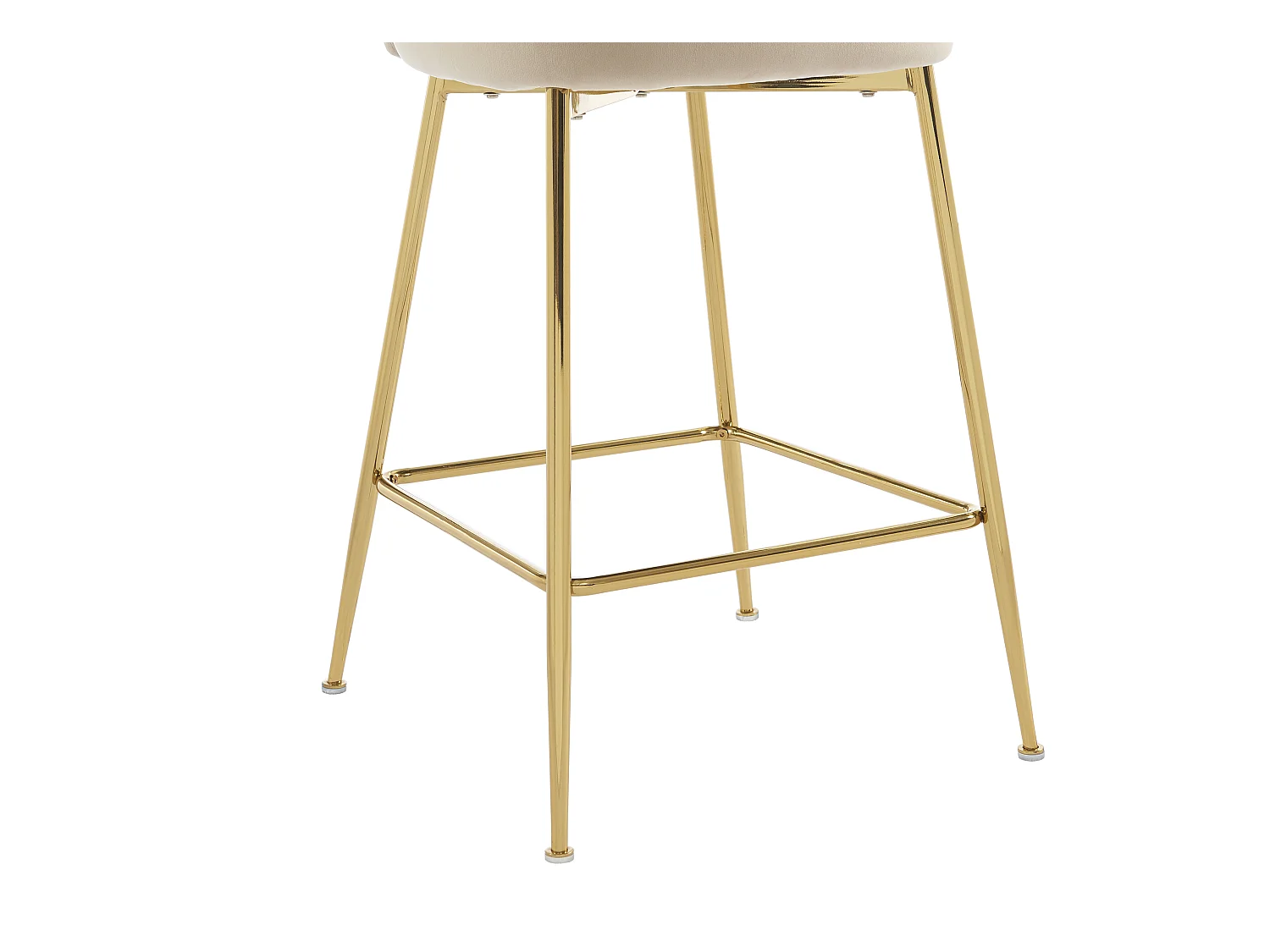 Lot de 2 tabourets de bar en velours et métal doré - Beige - POLPONA de Pascal MORABITO