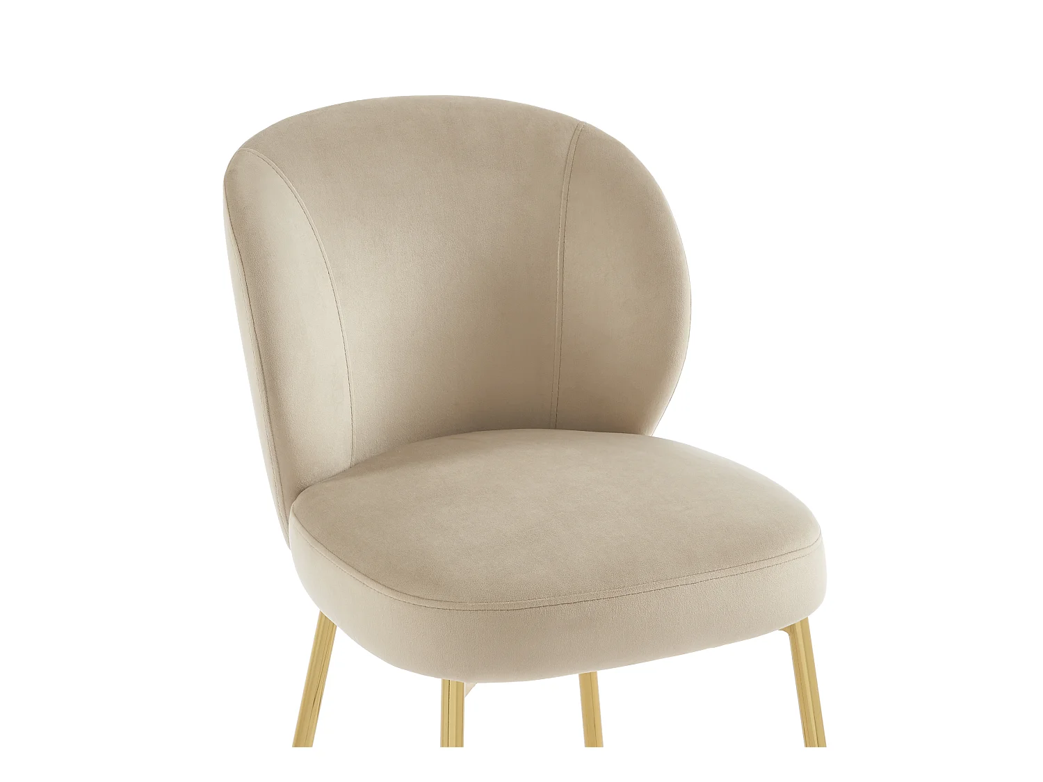 Sgabello da bar in Velluto e Metallo Dorato Beige  - Lotto di 2 - POLPONA