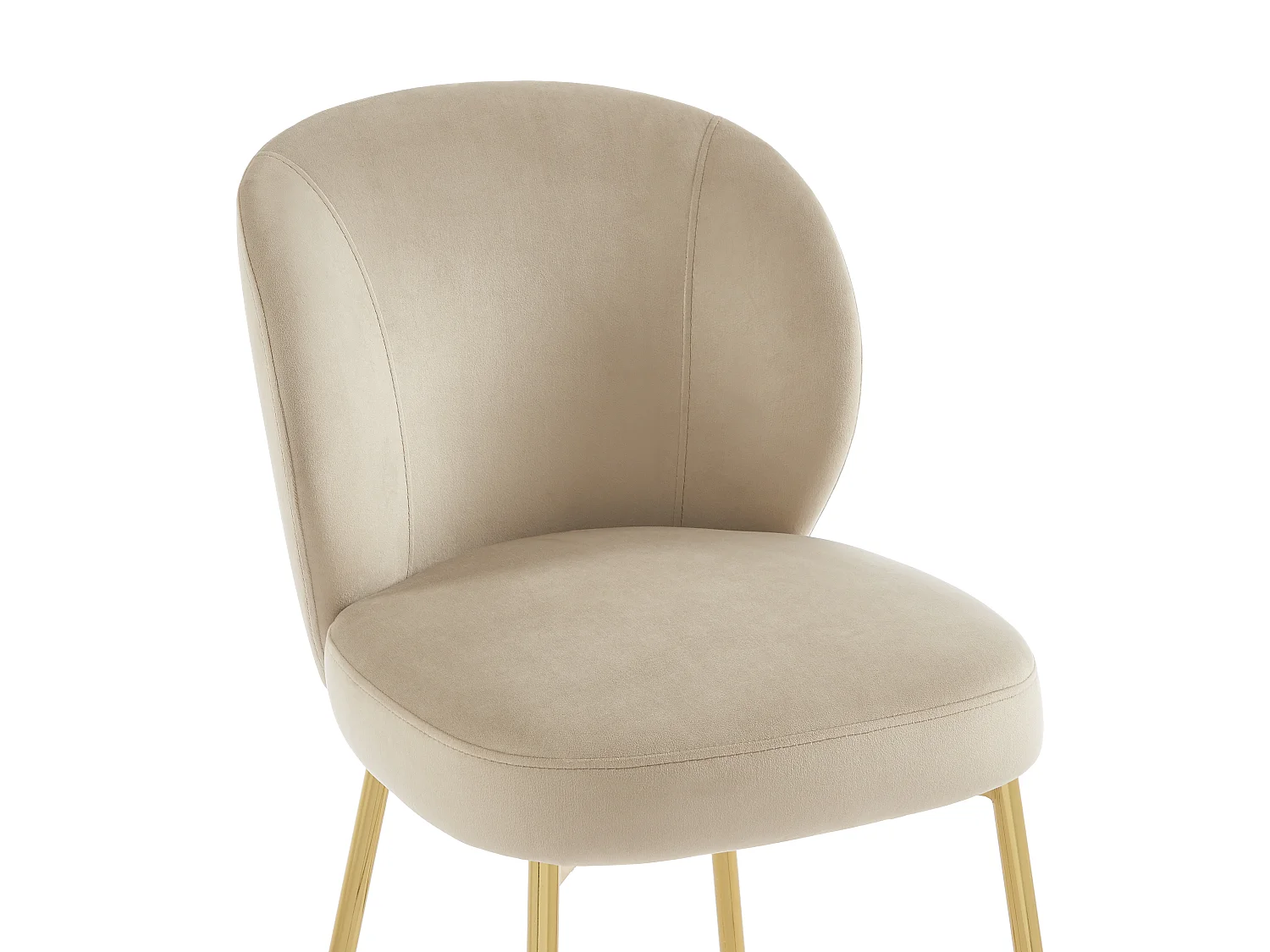 Lot de 2 tabourets de bar en velours et métal doré - Beige - POLPONA de Pascal MORABITO