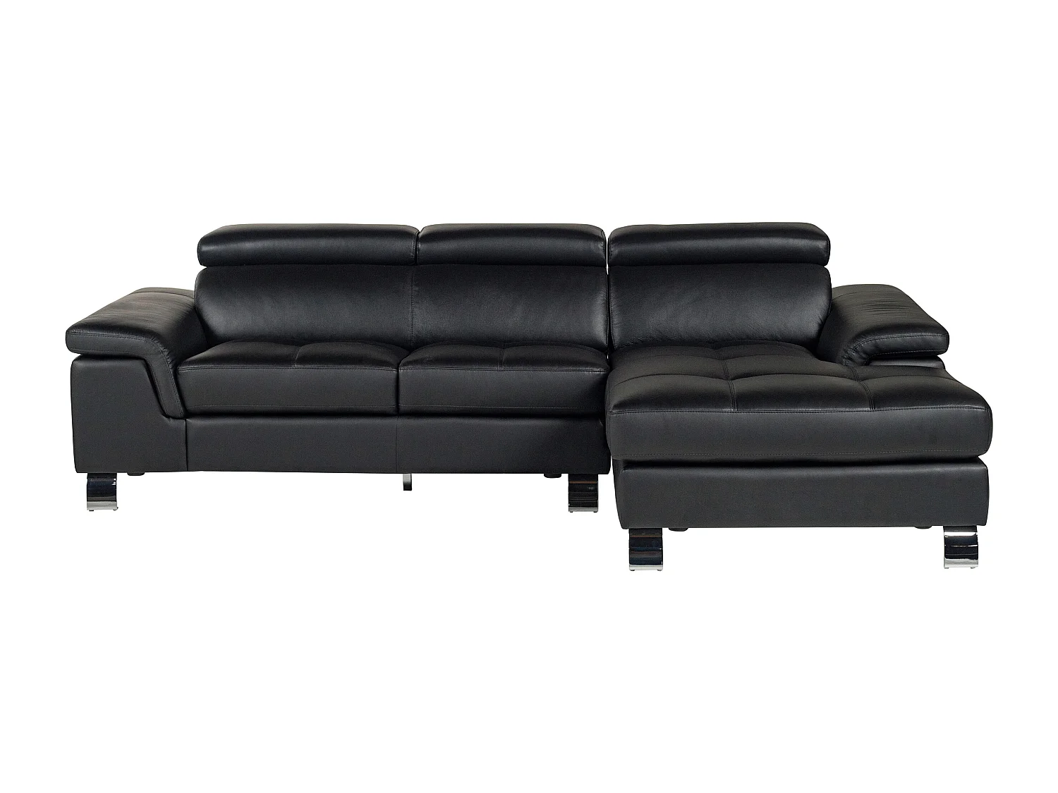 Hoekbank van leer MISHIMA - zwart - hoek rechts