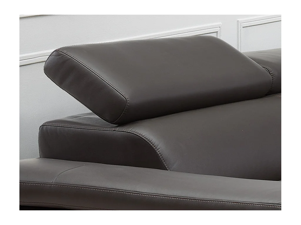 Hoekbank van leer MISHIMA - bruin - hoek rechts