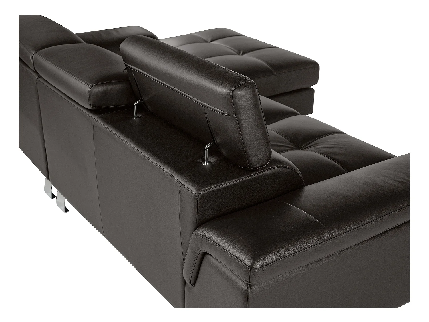 Hoekbank van leer MISHIMA - bruin - hoek rechts