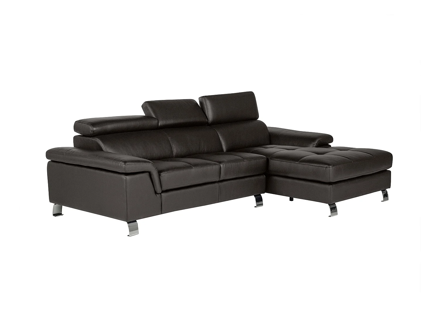 Hoekbank van leer MISHIMA - bruin - hoek rechts