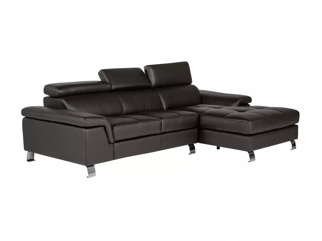 Kauf Unique Ecksofa Leder - Ecke Rechts - Braun - MISHIMA