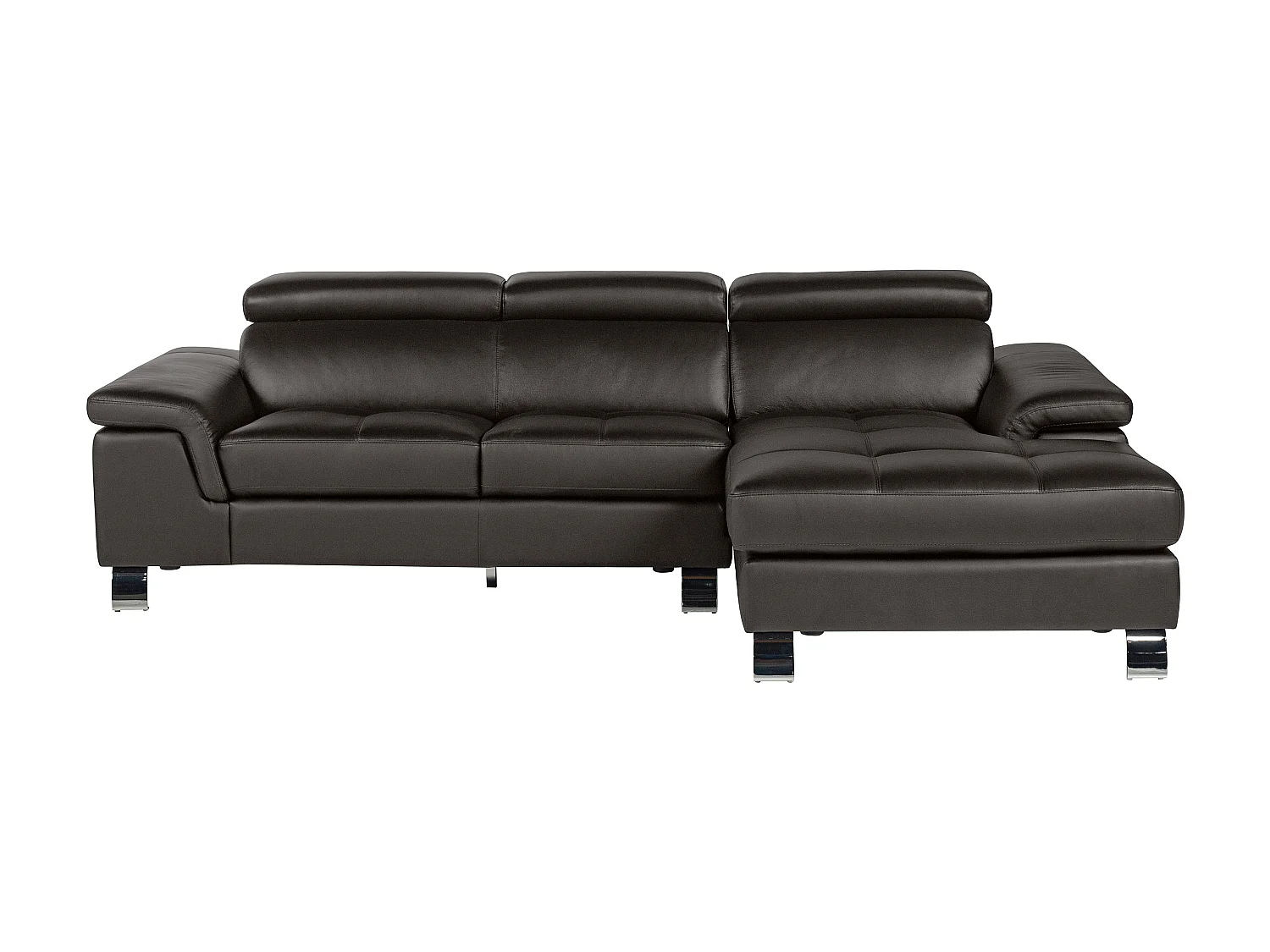 Divano angolare in pelle Marrone - Angolo a destra - MISHIMA