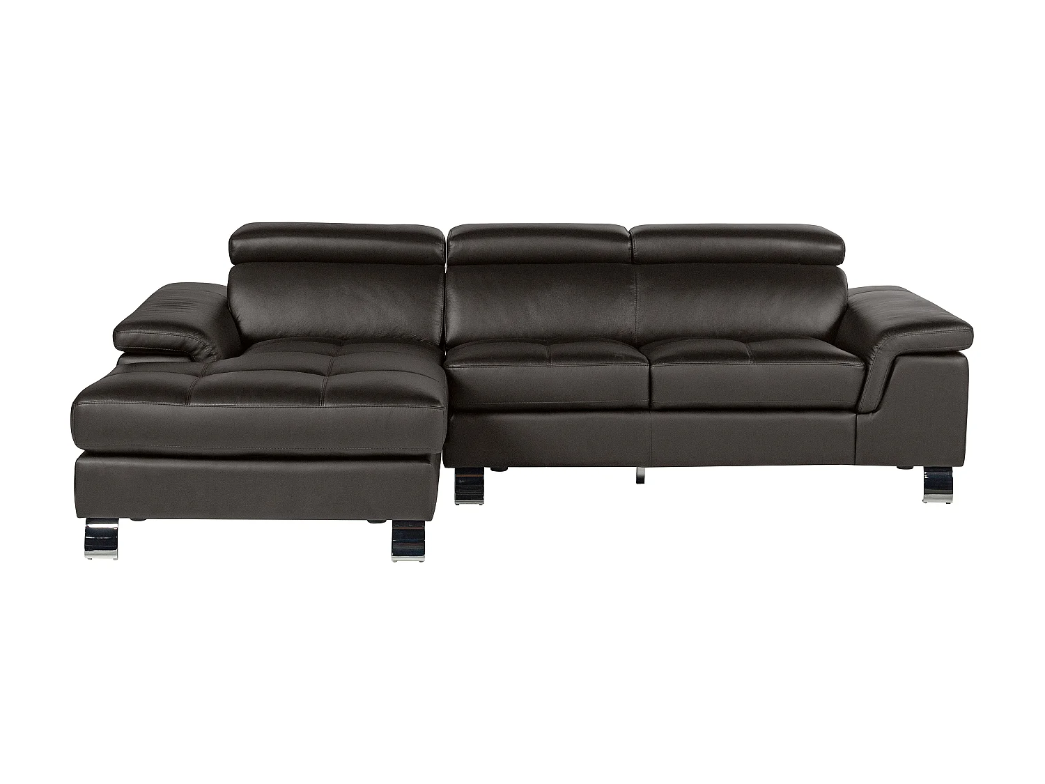 Hjørnesofa venstre i brunt skinn MISHIMA