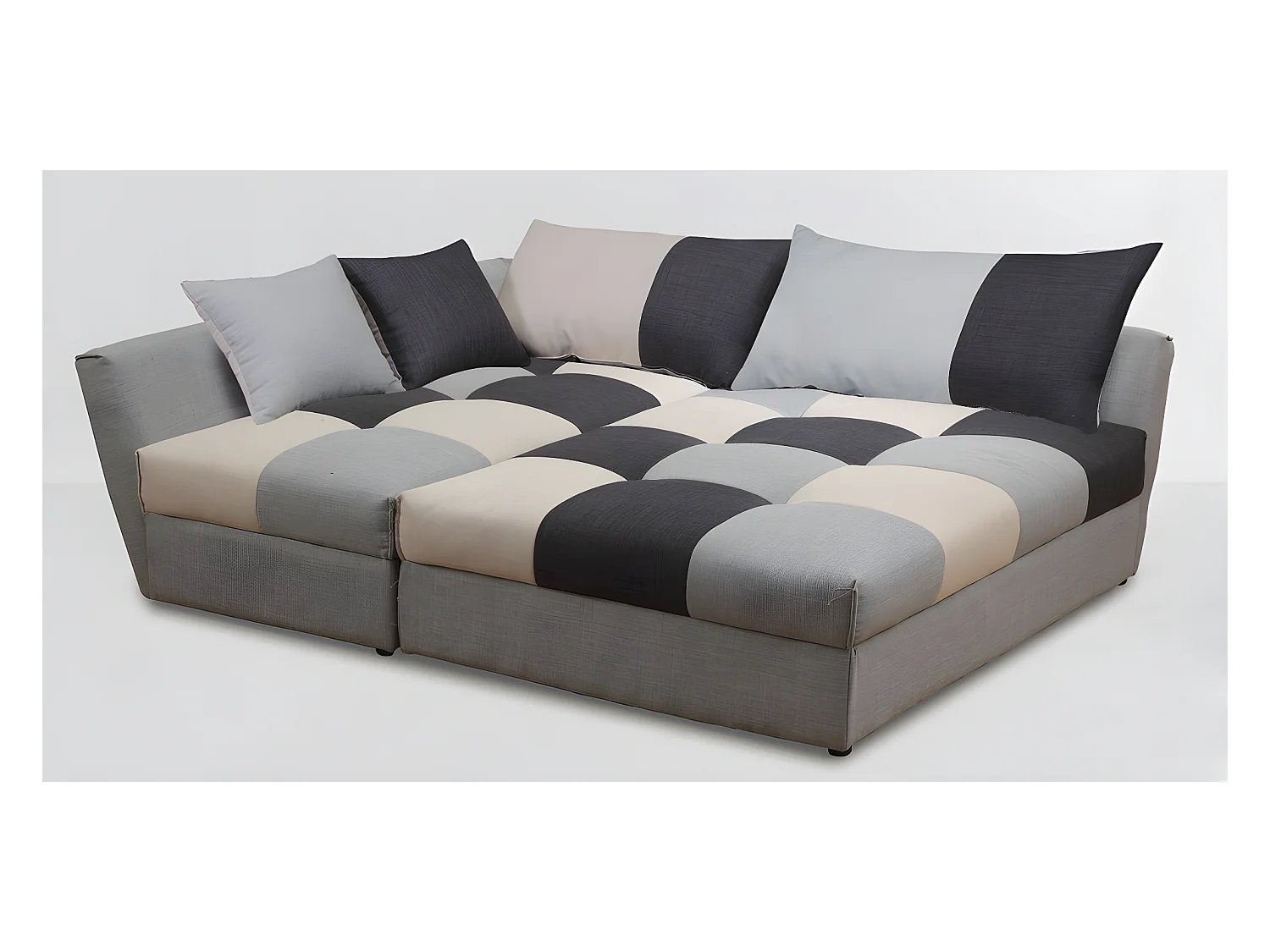 Divano letto angolare in tessuto Grigio - Angolo a sinistra - ROMANE