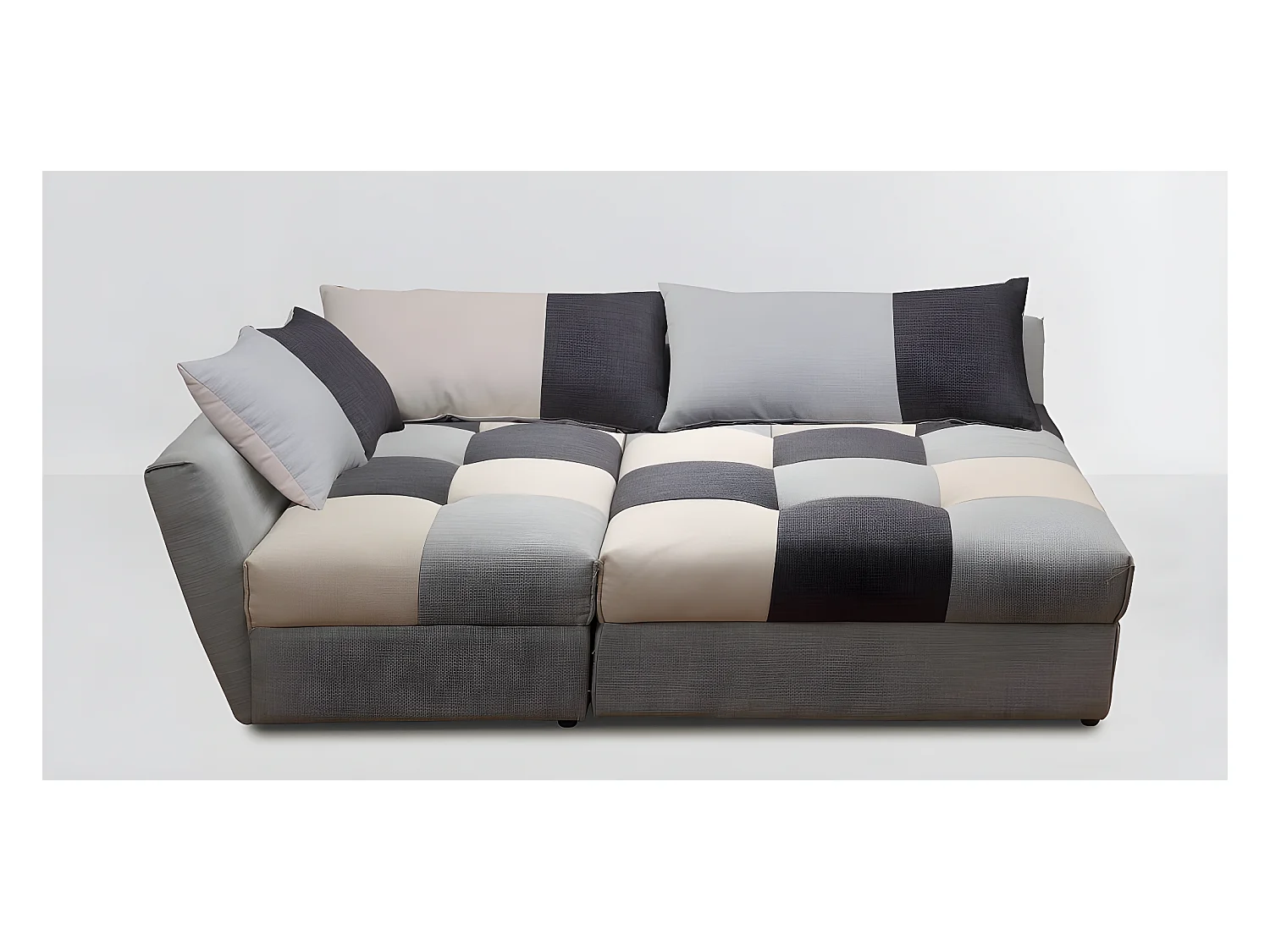 Divano letto angolare in tessuto Grigio - Angolo a sinistra - ROMANE