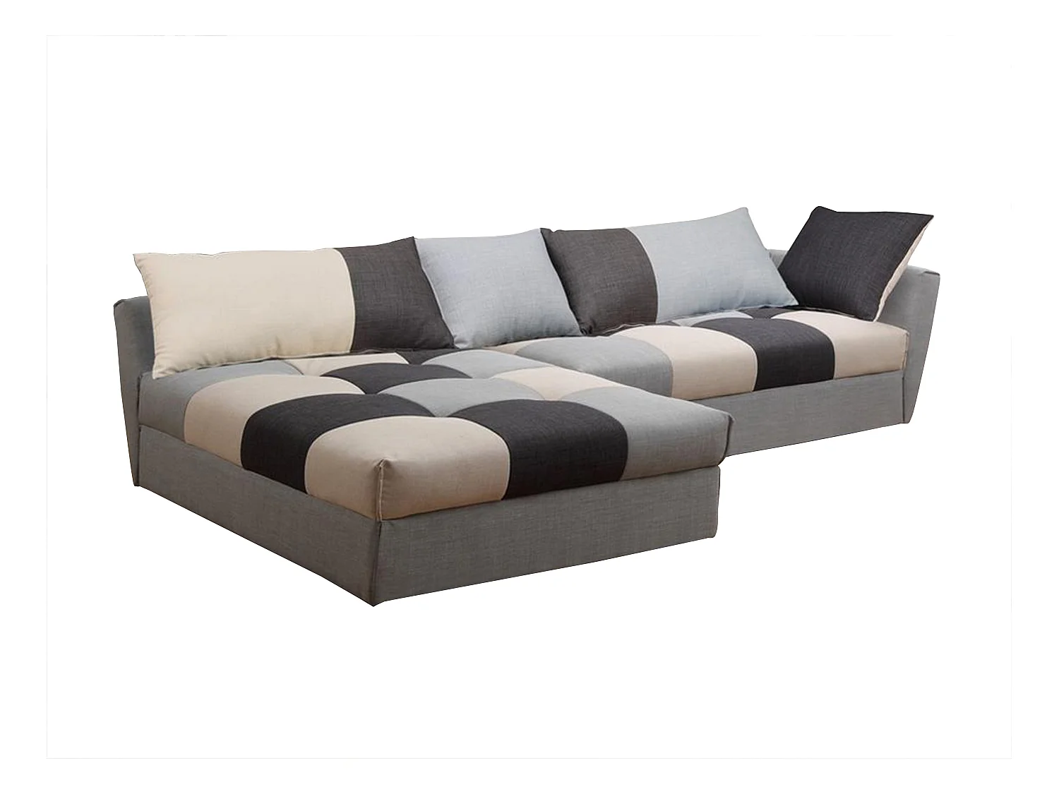 Ecksofa mit Schlaffunktion - Stoff - Grau - Ecke Links - ROMANE