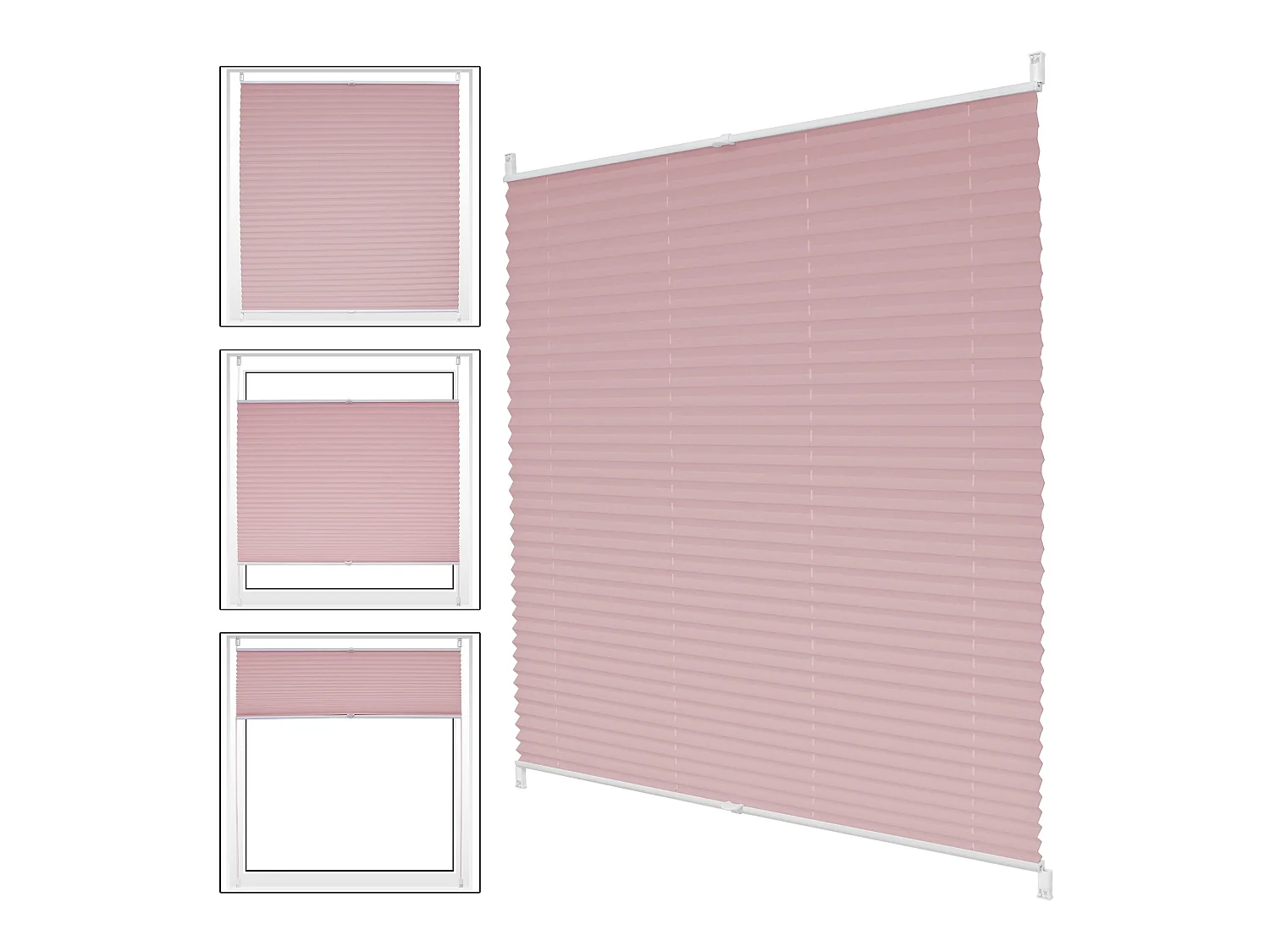 Store plissé rose 55x200 cm matériel de fixation inclus ECD Germany