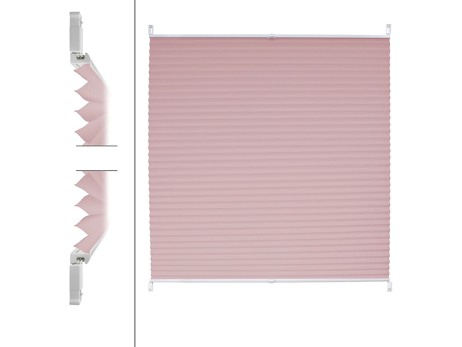 Store plissé rose, 100x200 cm, matériel de fixation inclus ECD Germany