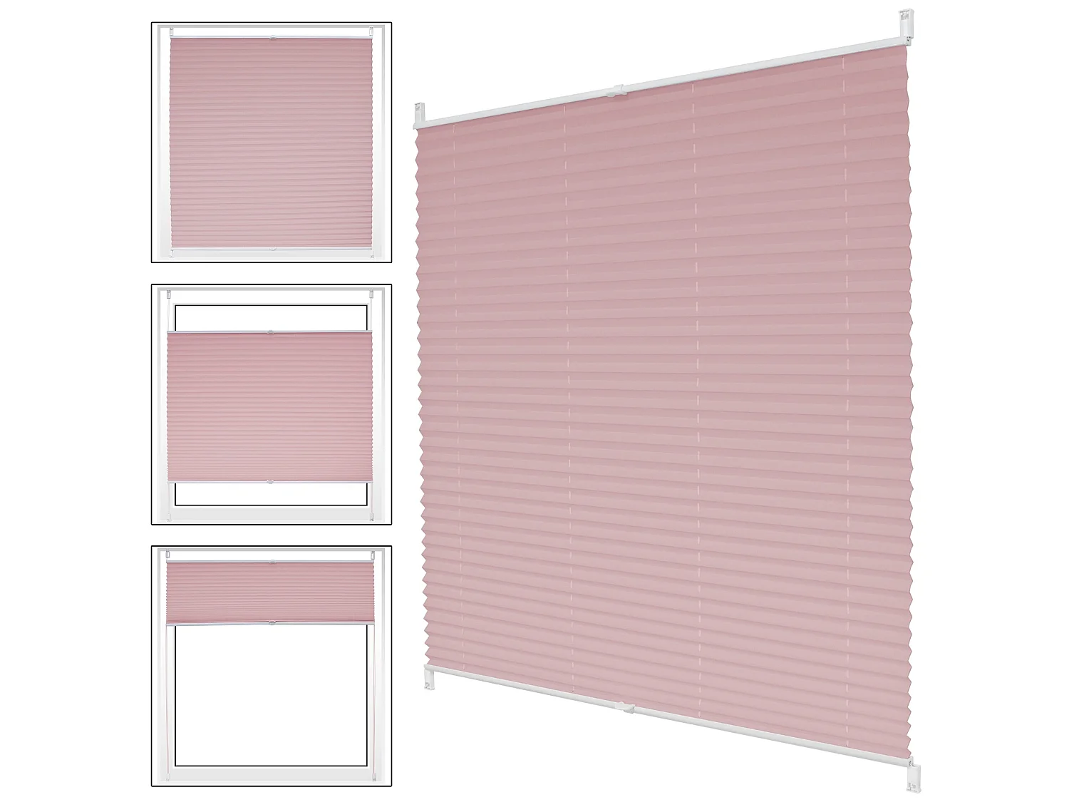 Store plissé rose, 100x200 cm, matériel de fixation inclus ECD Germany
