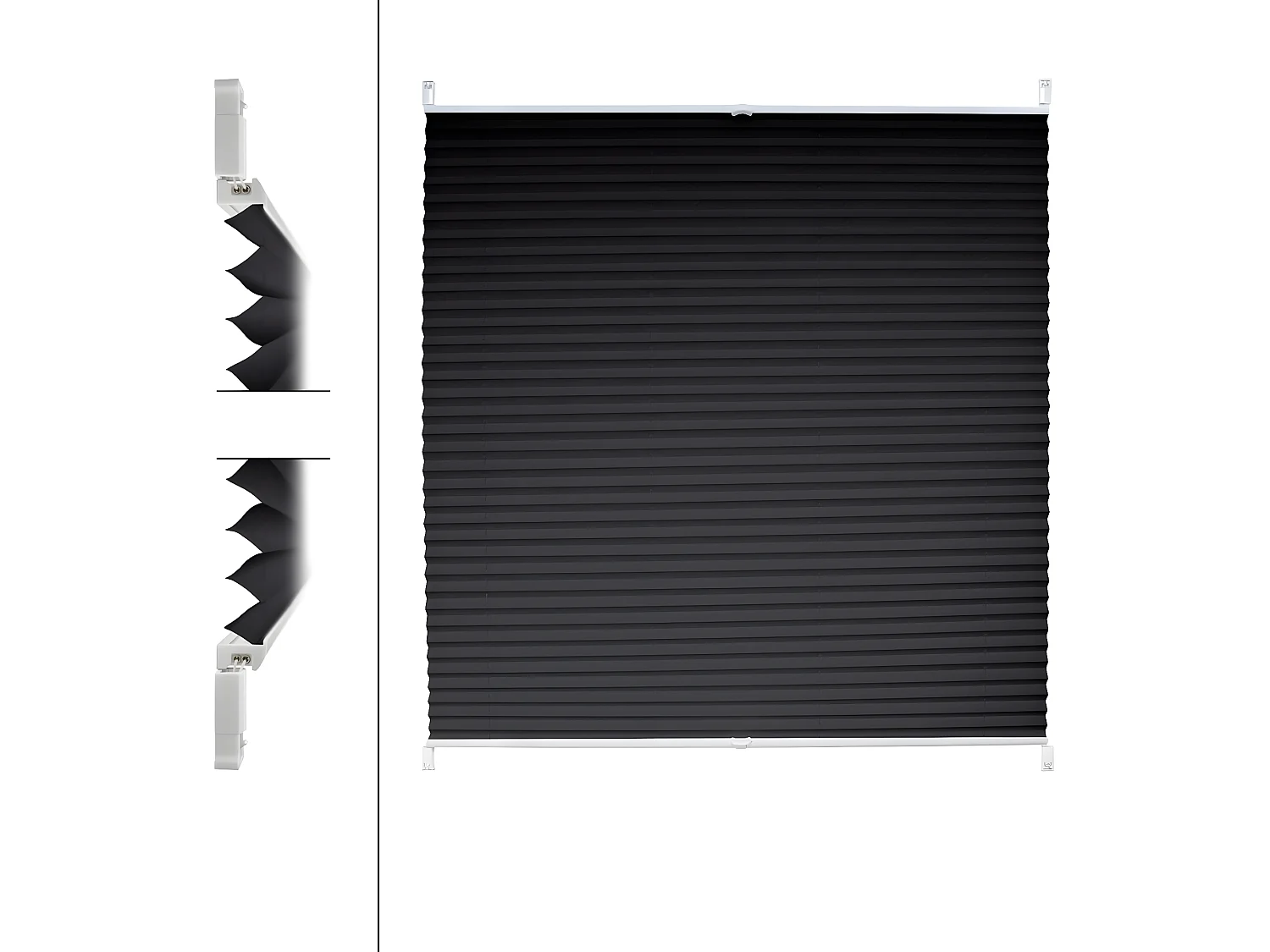 Tenda plissettata Klemmfix senza foro, 75x200 cm, nero ECD Germany