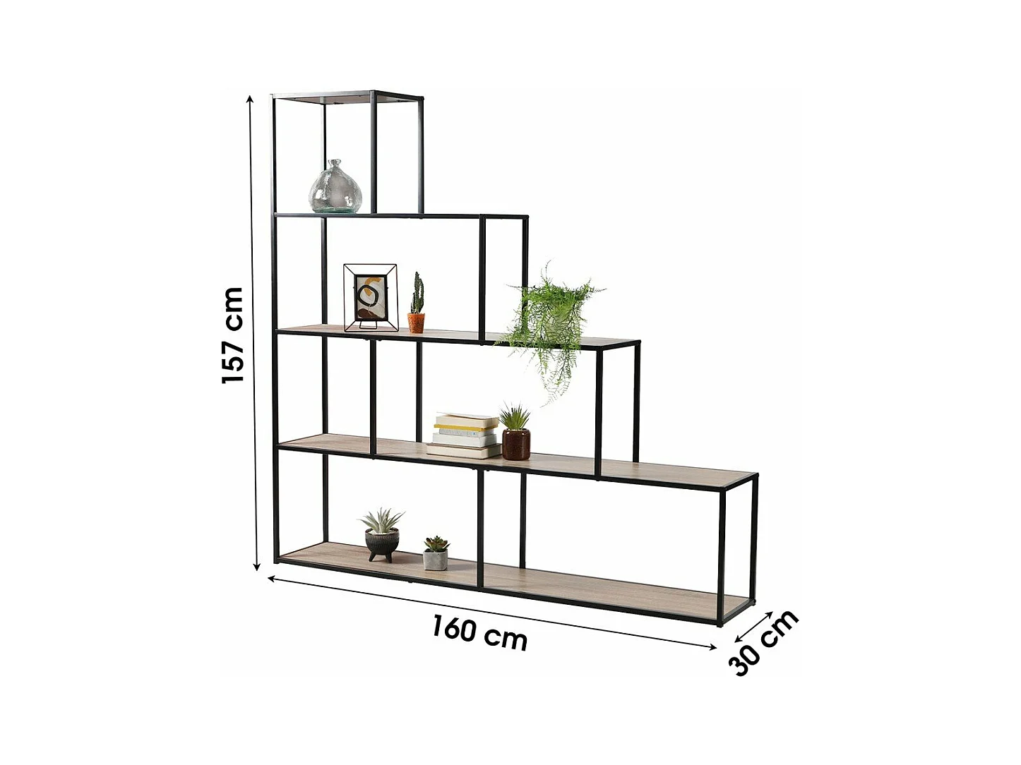 Bücherregal im Treppen-Design - L160 x H157 cm - Colorado