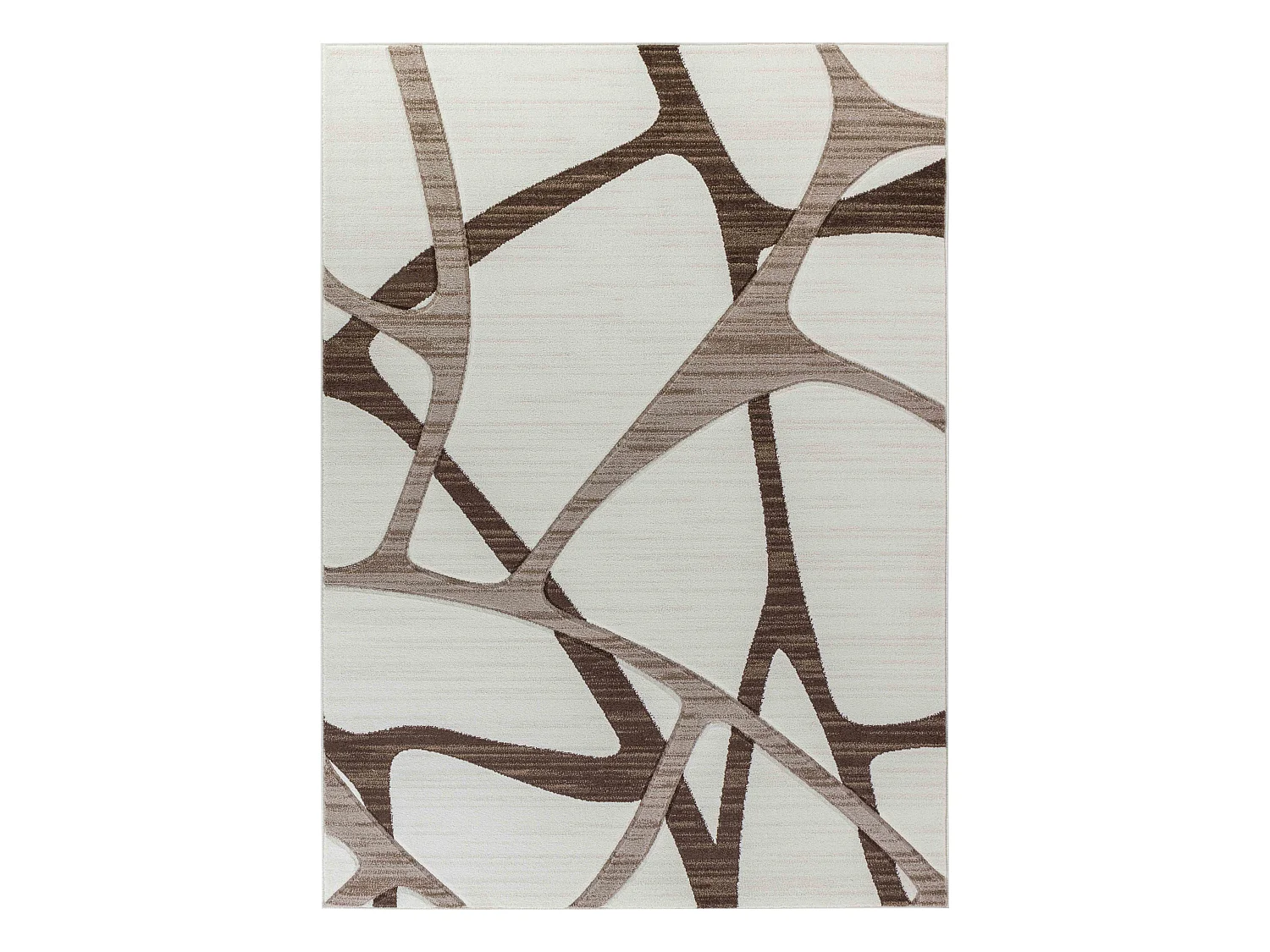 Tapijt Skandi Retro Vloerkleed YOLANDA - 120x170cm - Beige en Bruin