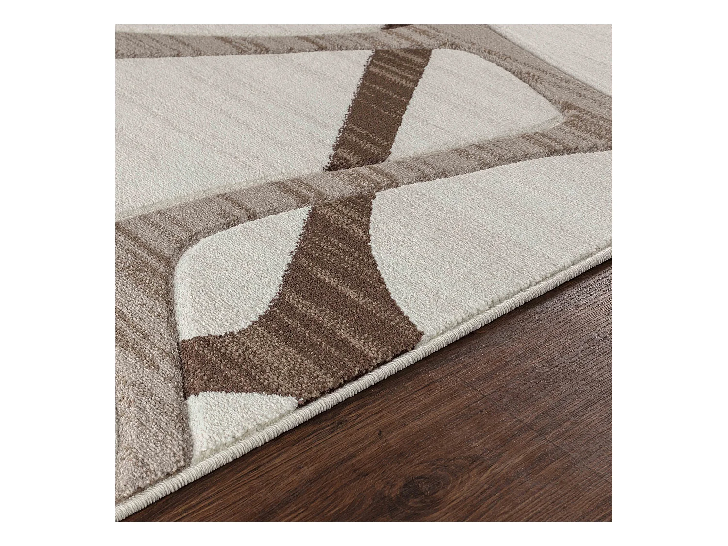 Tapijt Skandi Retro Vloerkleed YOLANDA - 120x170cm - Beige en Bruin