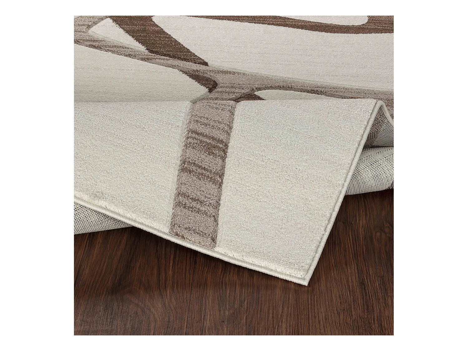 Tapijt Skandi Retro Vloerkleed YOLANDA - 120x170cm - Beige en Bruin