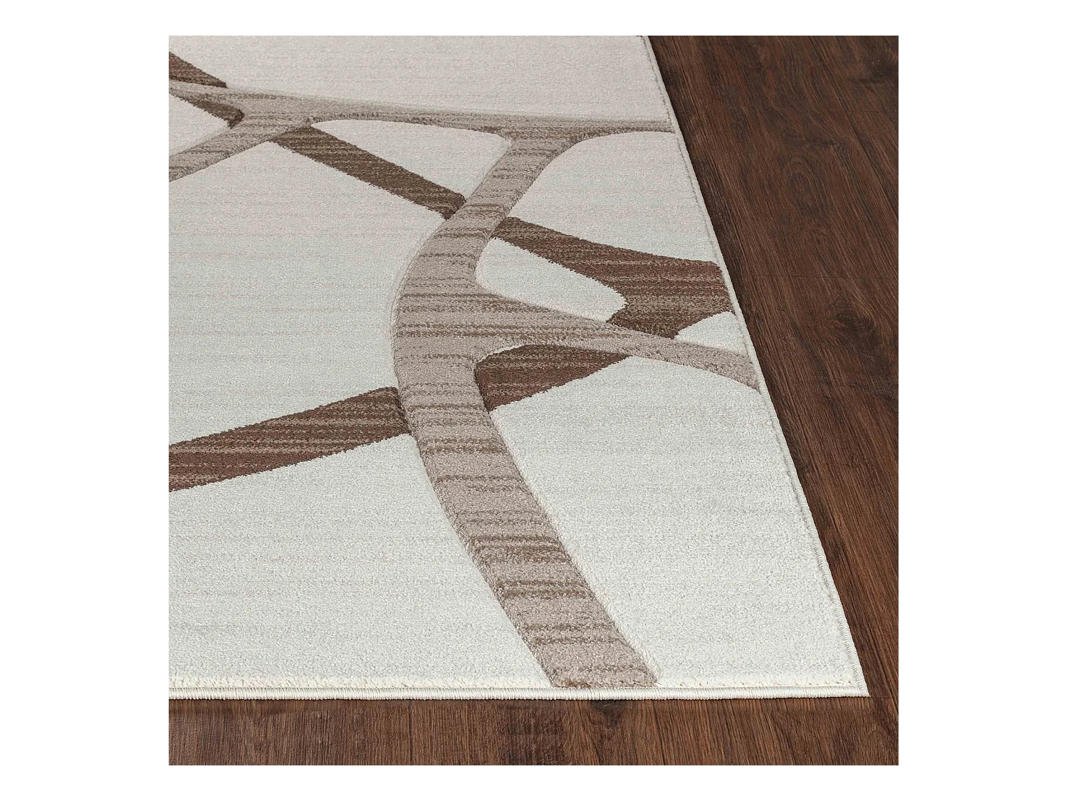 Tapijt Skandi Retro Vloerkleed YOLANDA - 120x170cm - Beige en Bruin