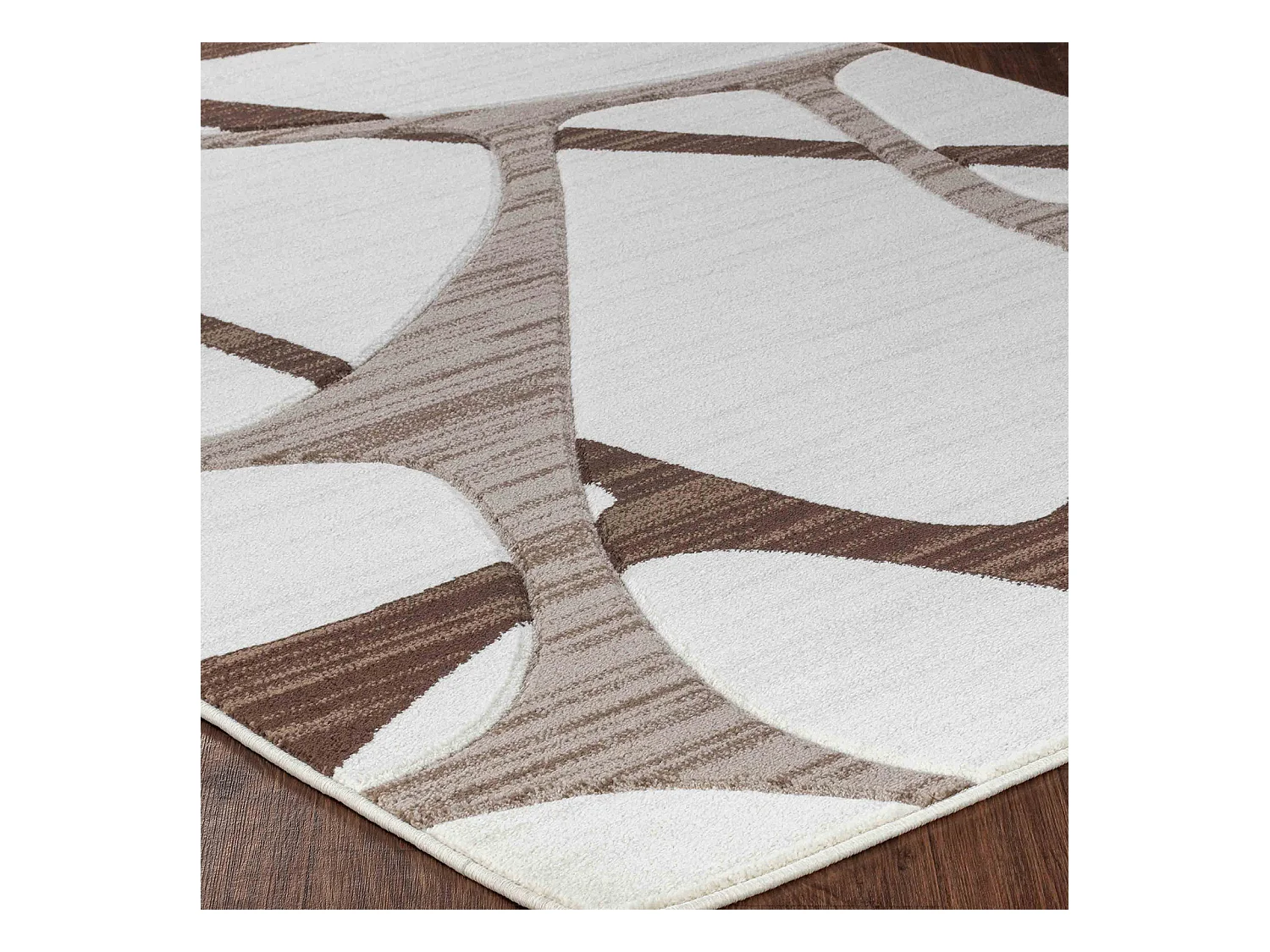 Tapijt Skandi Retro Vloerkleed YOLANDA - 120x170cm - Beige en Bruin