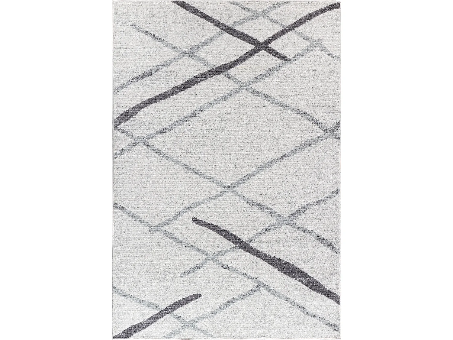 Alfombra Escandinava Moderna - Blanco/Gris - 160x220cm - FELICIA