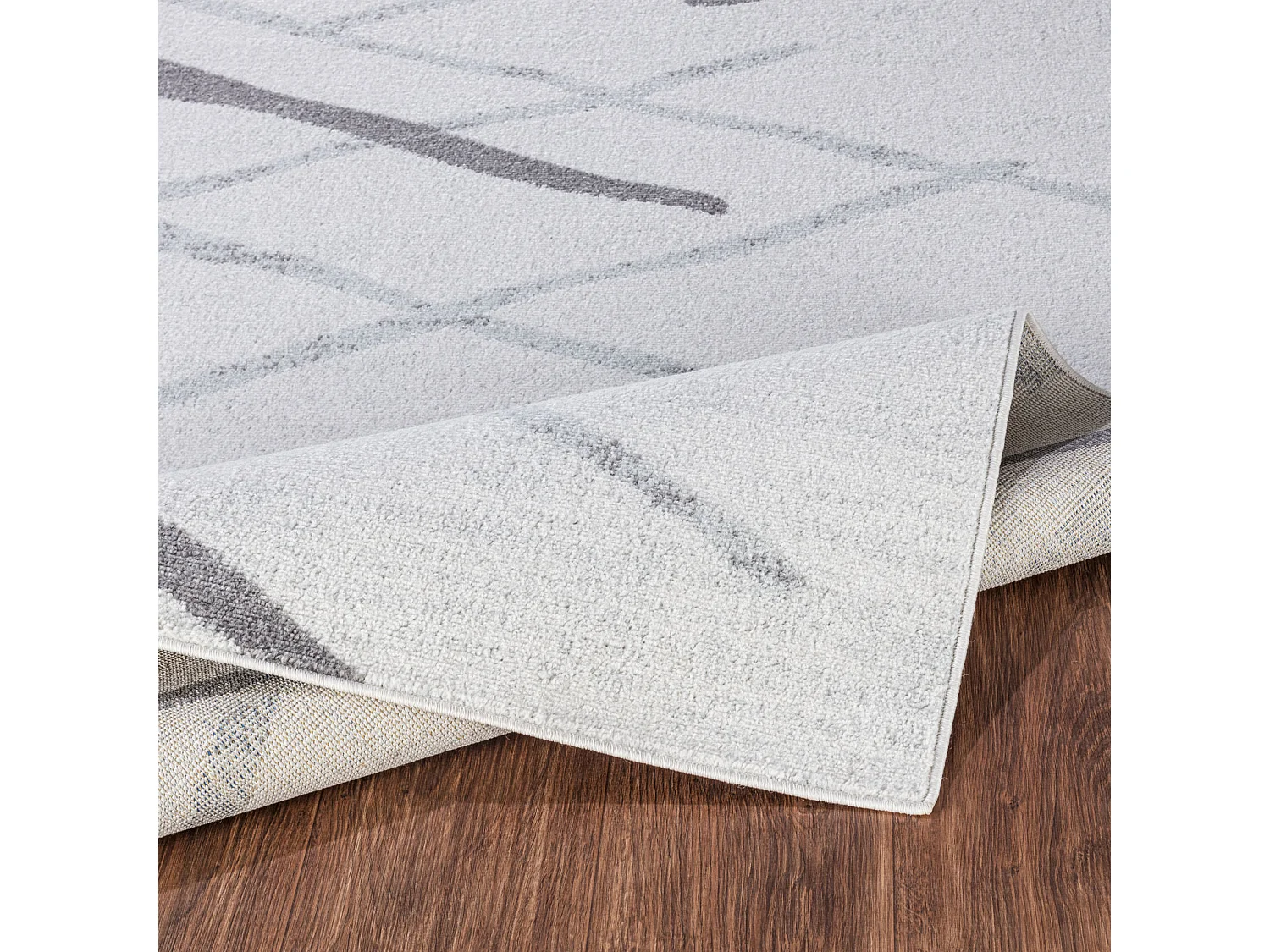 Alfombra Escandinava Moderna - Blanco/Gris - 160x220cm - FELICIA