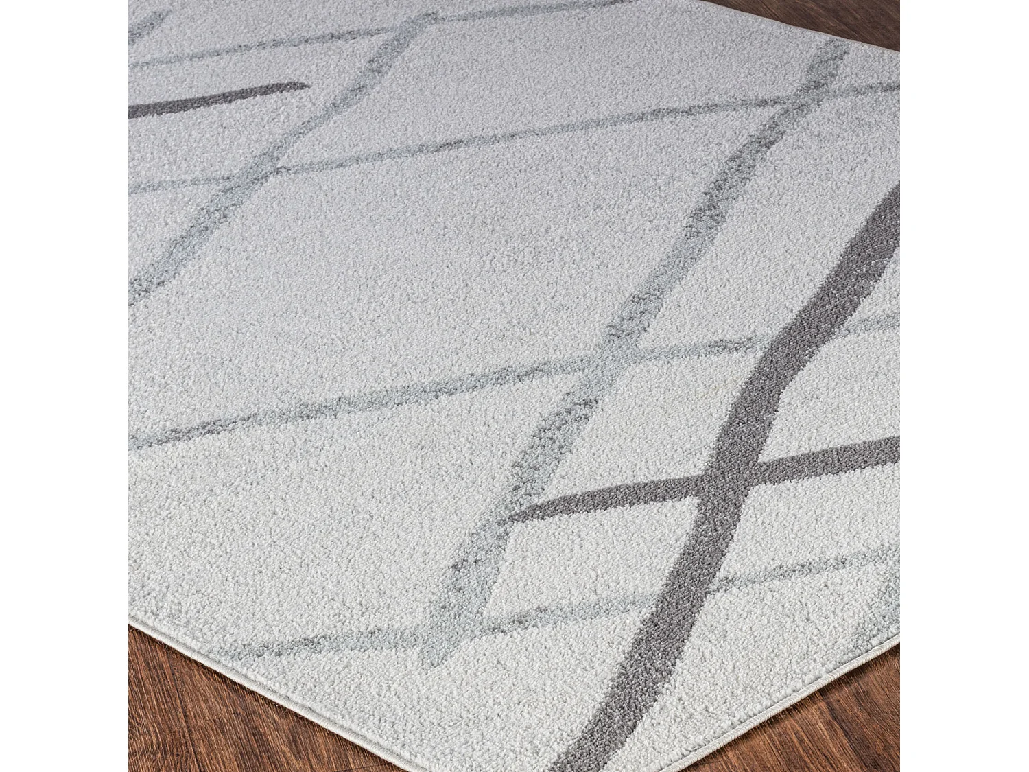 Alfombra Escandinava Moderna - Blanco/Gris - 160x220cm - FELICIA