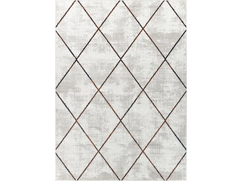 Tapis Scandinave Moderne - Gris/Orange - 200x275cm - GAIA