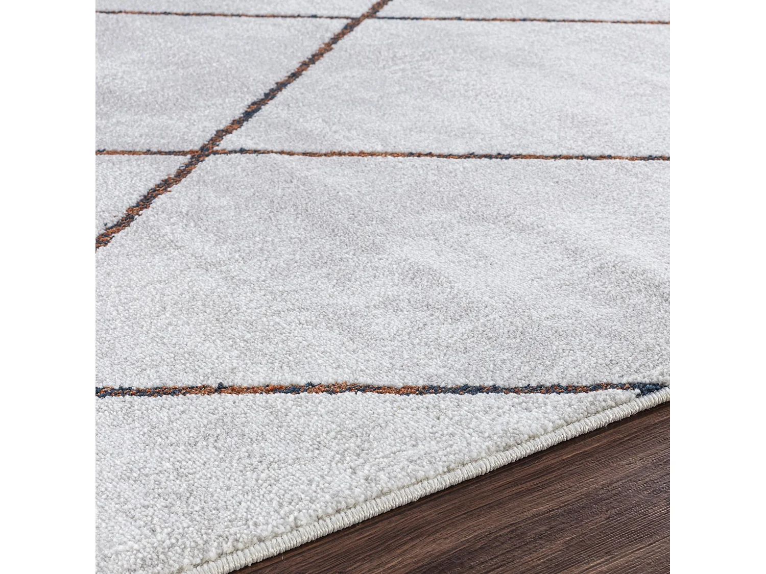 Tapis Scandinave Moderne - Gris/Orange - 200x275cm - GAIA