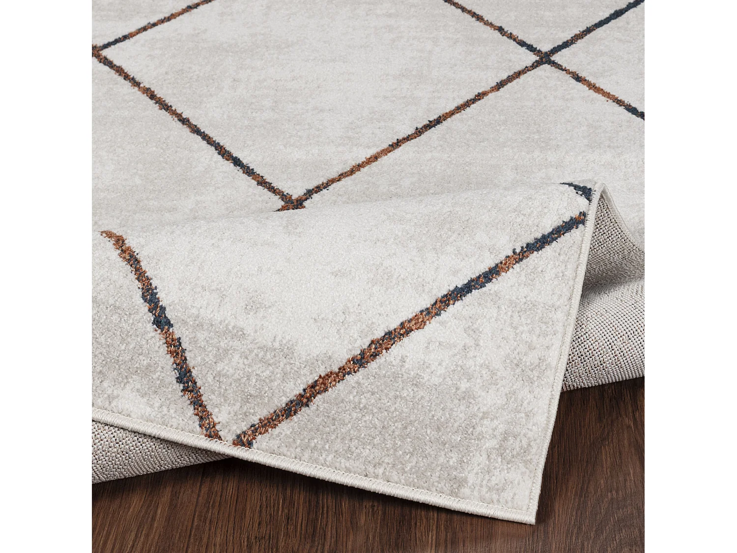 Tapis Scandinave Moderne - Gris/Orange - 200x275cm - GAIA