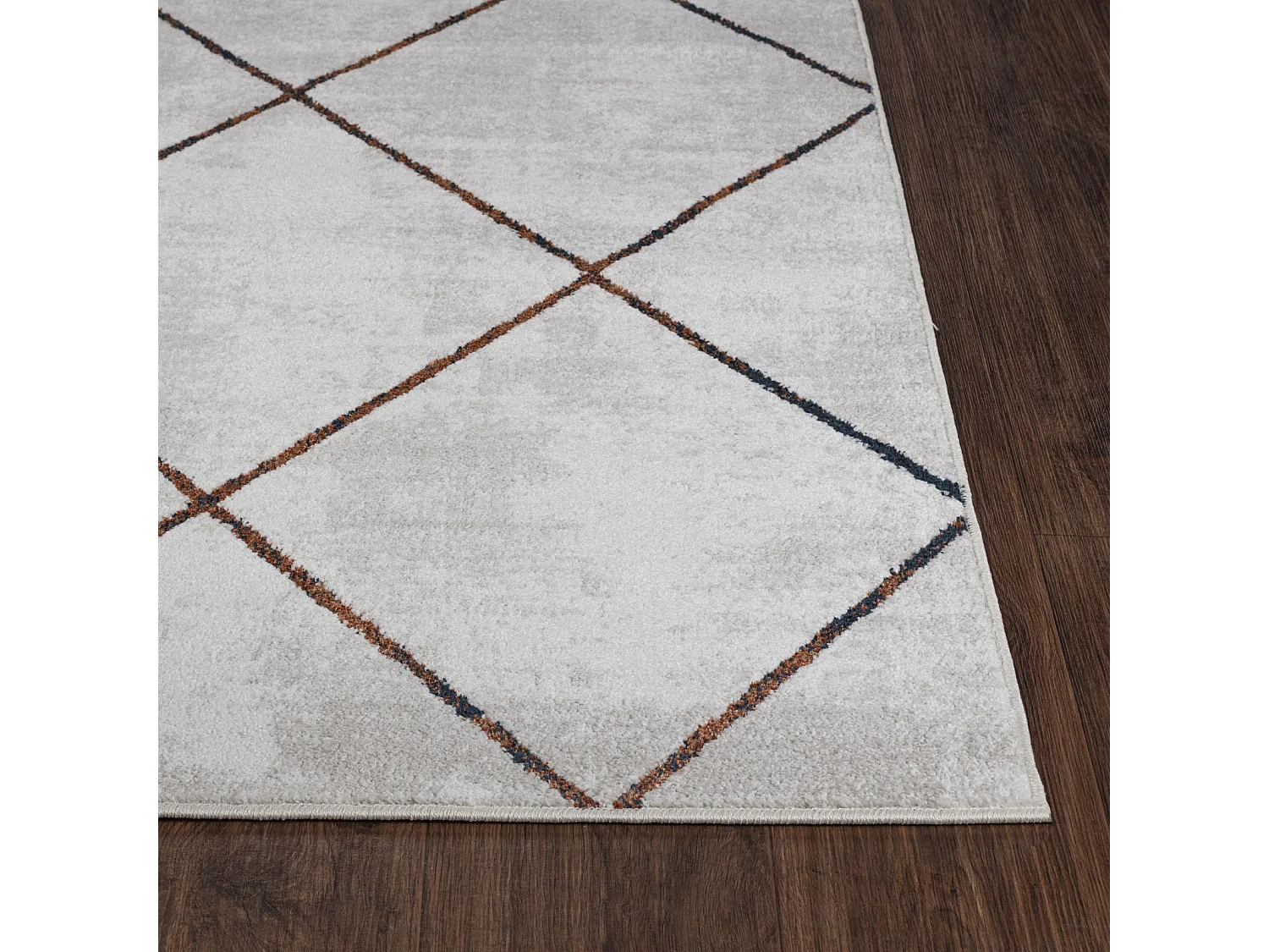 Tapis Scandinave Moderne - Gris/Orange - 200x275cm - GAIA