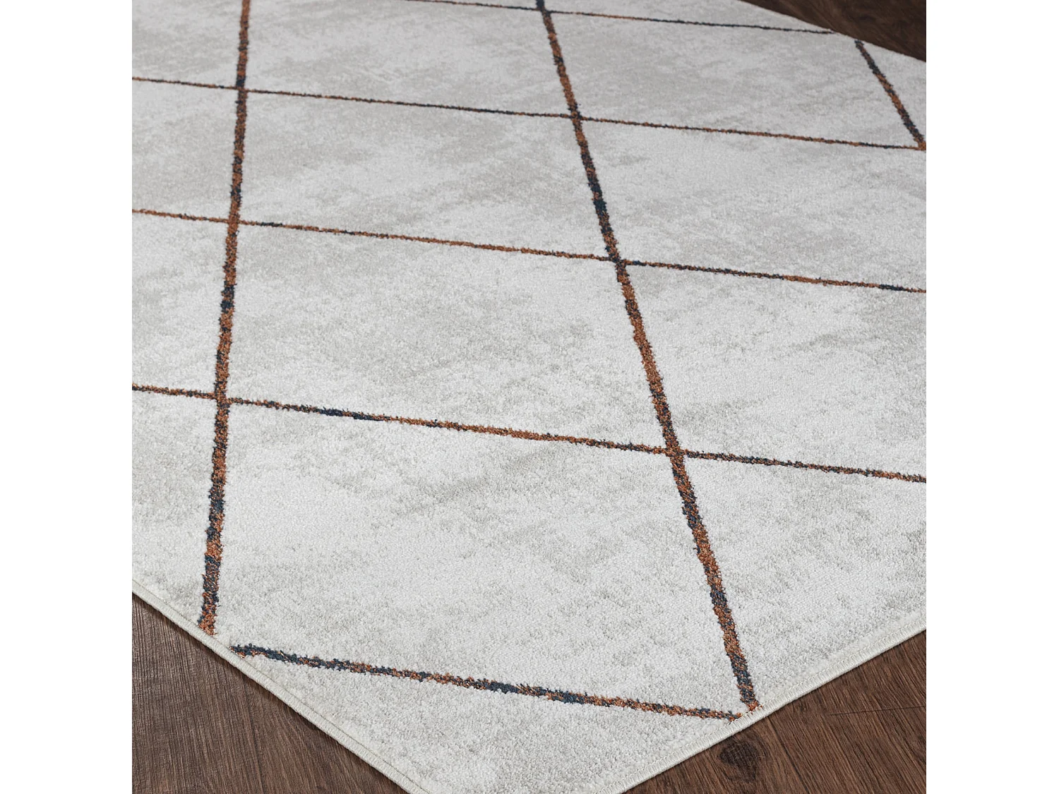 Tapis Scandinave Moderne - Gris/Orange - 200x275cm - GAIA