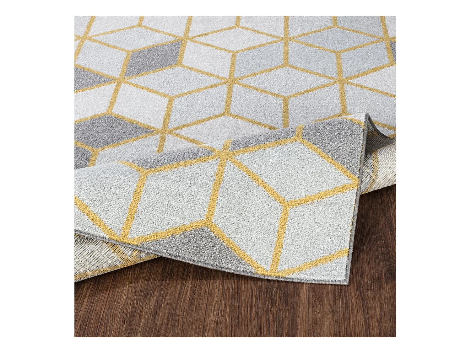 Tapis Scandinave Moderne - Blanc/Jaune - 160x220cm - UNITY