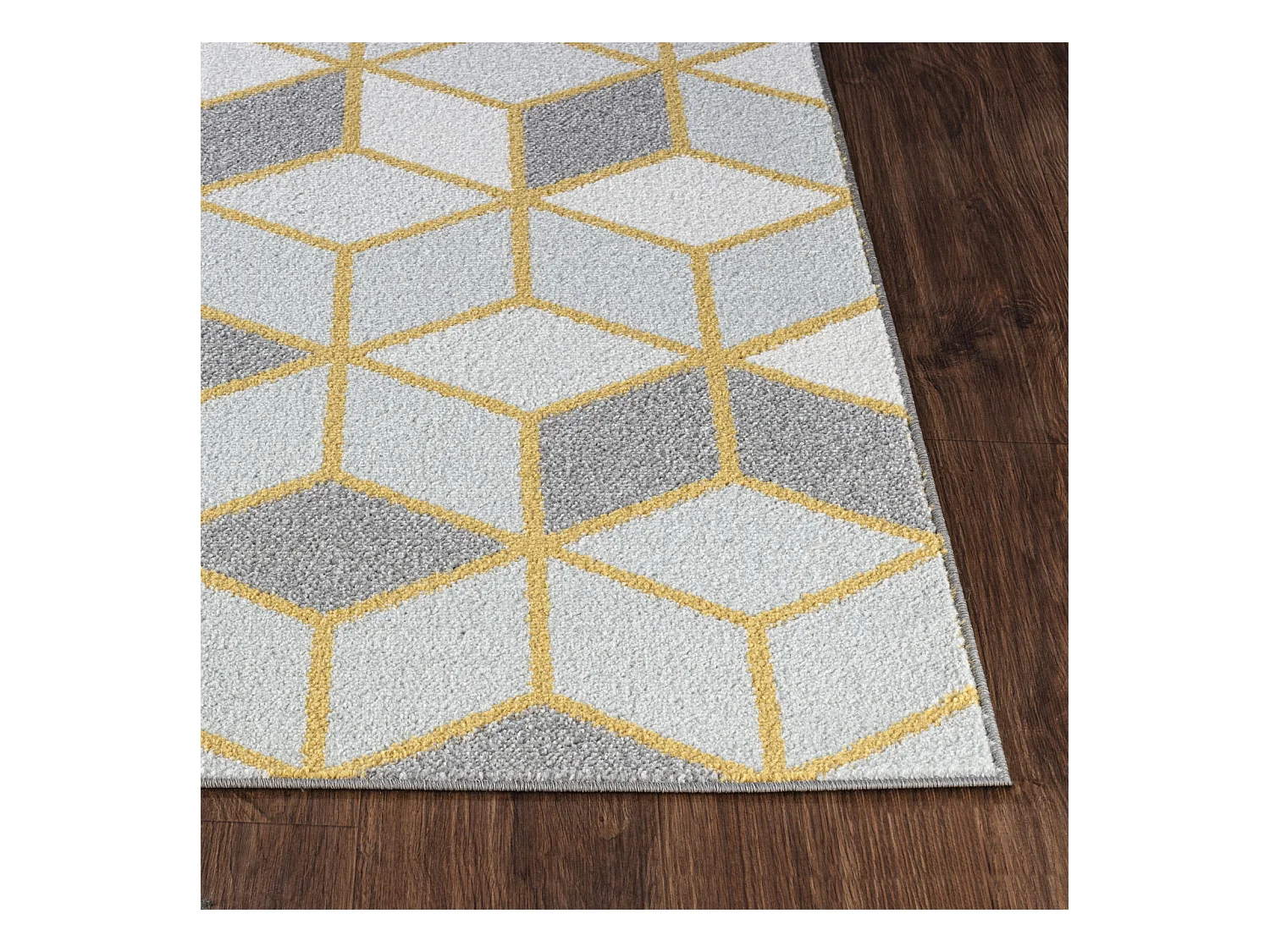 Tapis Scandinave Moderne - Blanc/Jaune - 160x220cm - UNITY