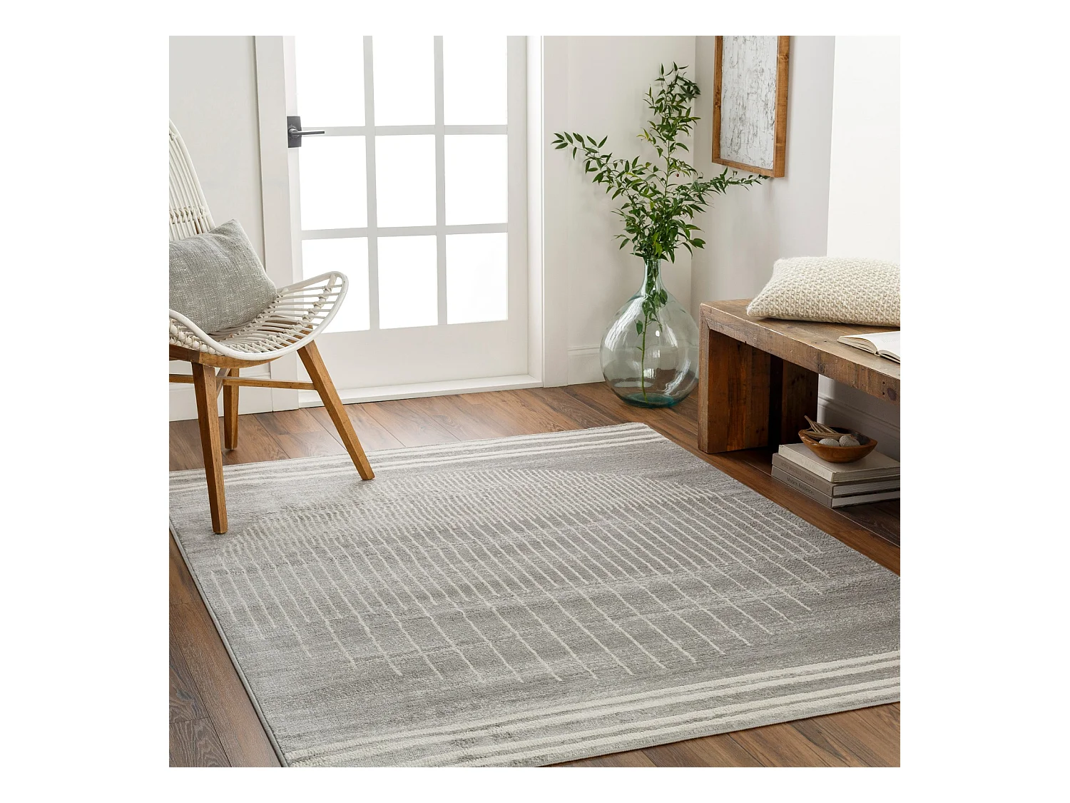 Modern Scandinavisch Tapijt - Grijs/Beige - 160x215cm - ENSO