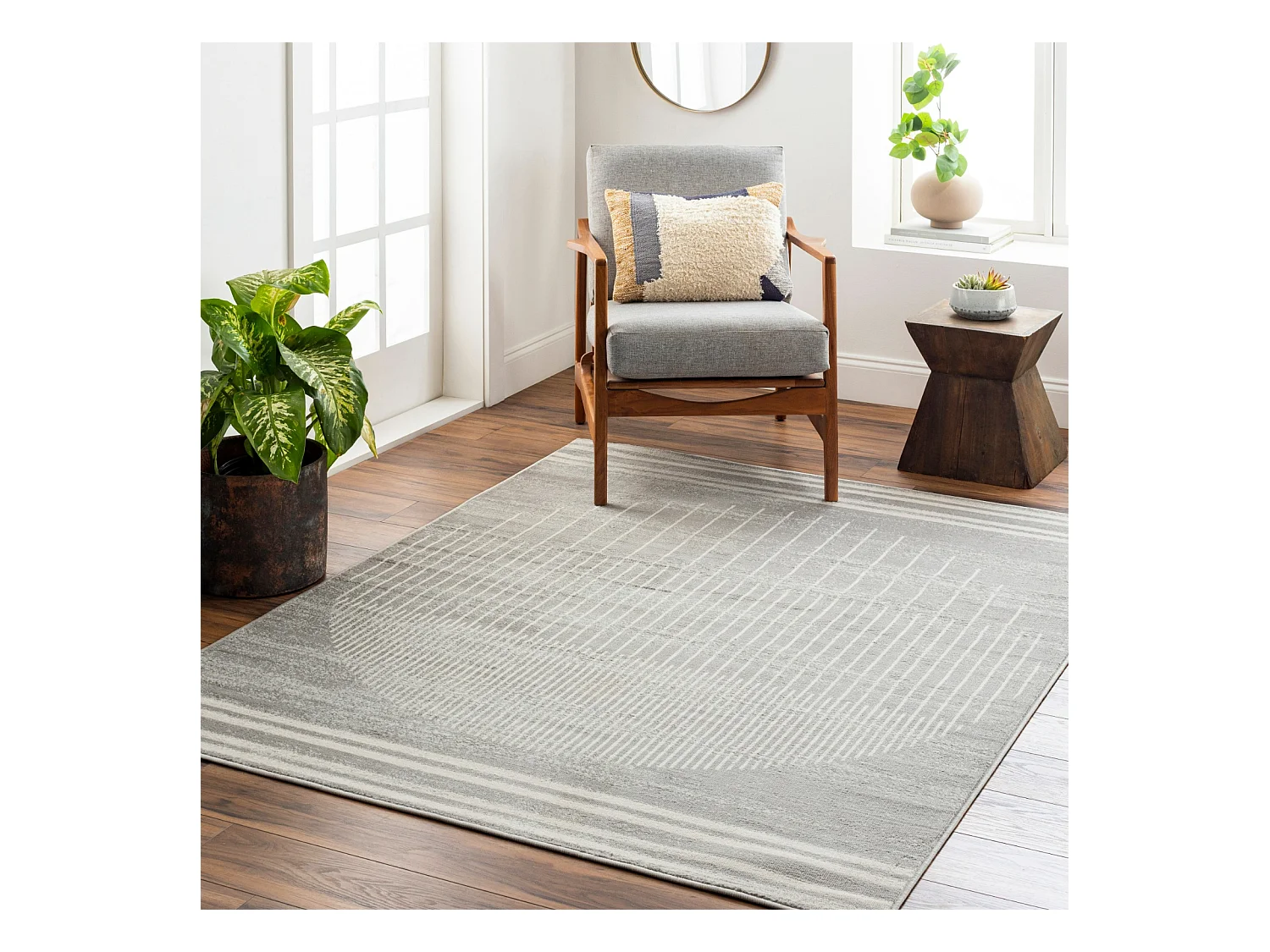 Modern Scandinavisch Tapijt - Grijs/Beige - 160x215cm - ENSO