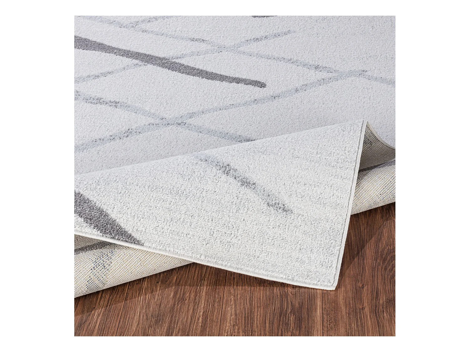 Tapis Scandinave Moderne - Blanc/Gris - 120x170cm - FELICIA