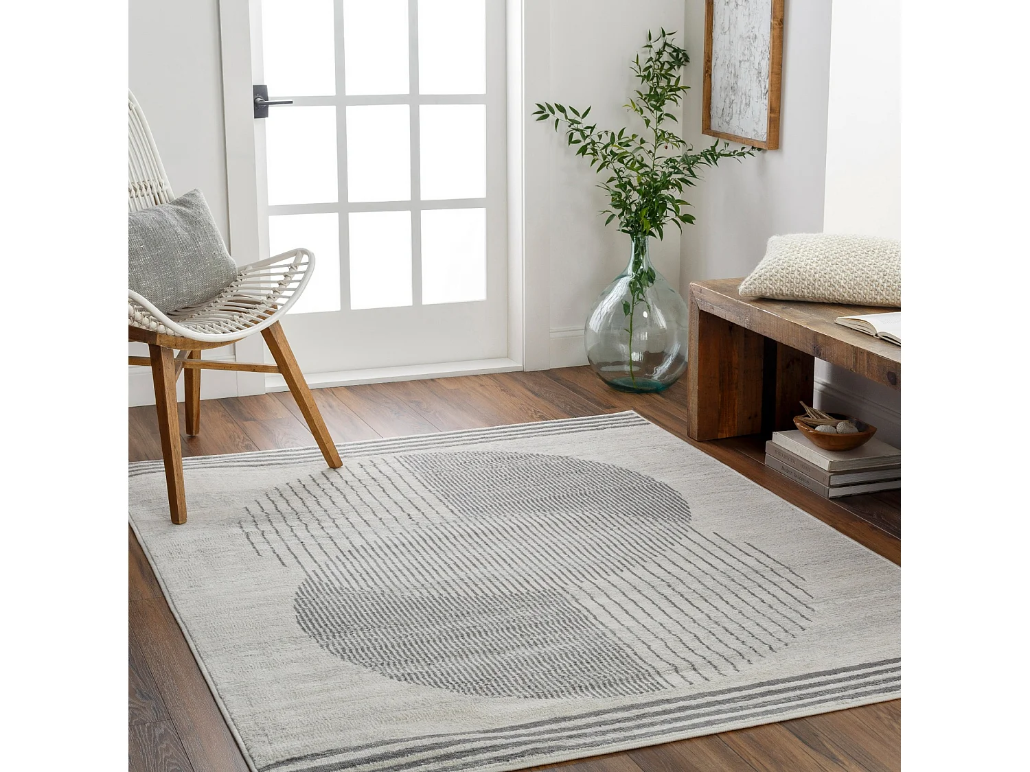 Modern Scandinavisch Tapijt - Beige/Grijs - 160x215cm - ENSO2