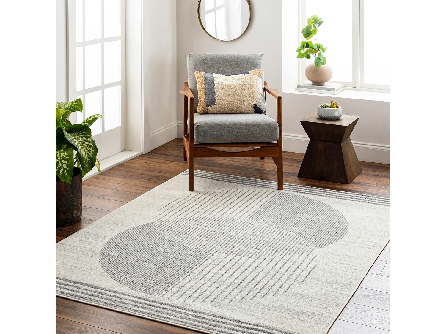 Modern Scandinavisch Tapijt - Beige/Grijs - 160x215cm - ENSO2