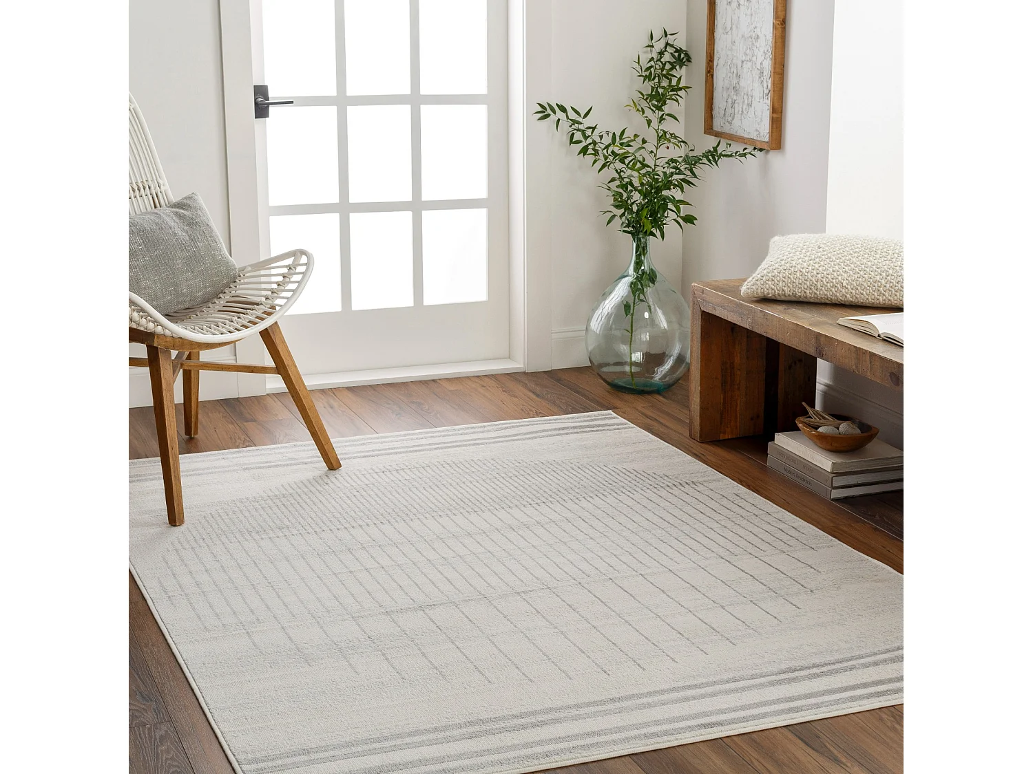 Modern Scandinavisch Tapijt - Ivoor/Grijs - 160x215cm - ENSO