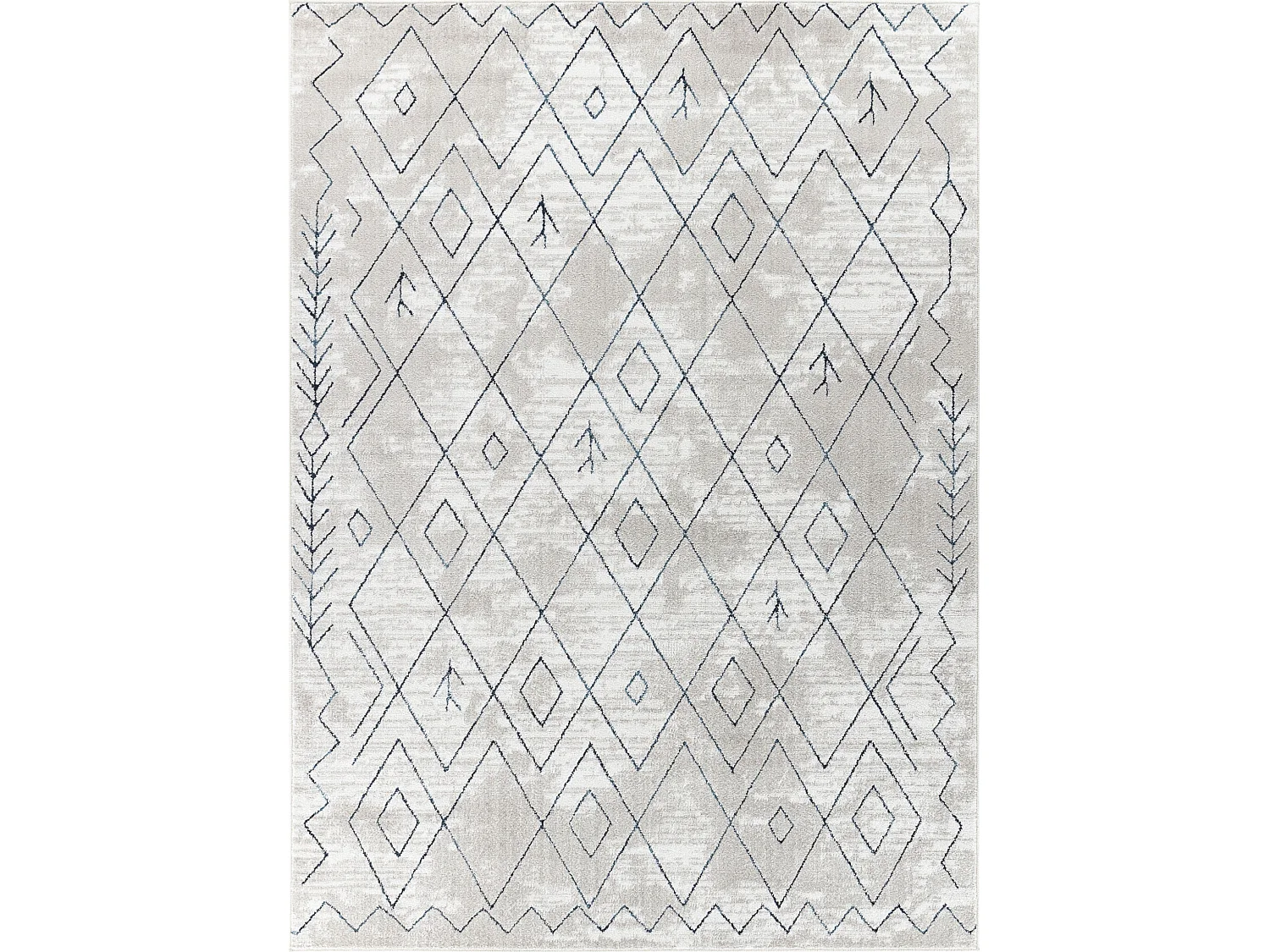 Tapis Berbère Ethnique - Blanc/Bleu - 80x150cm - FABIA